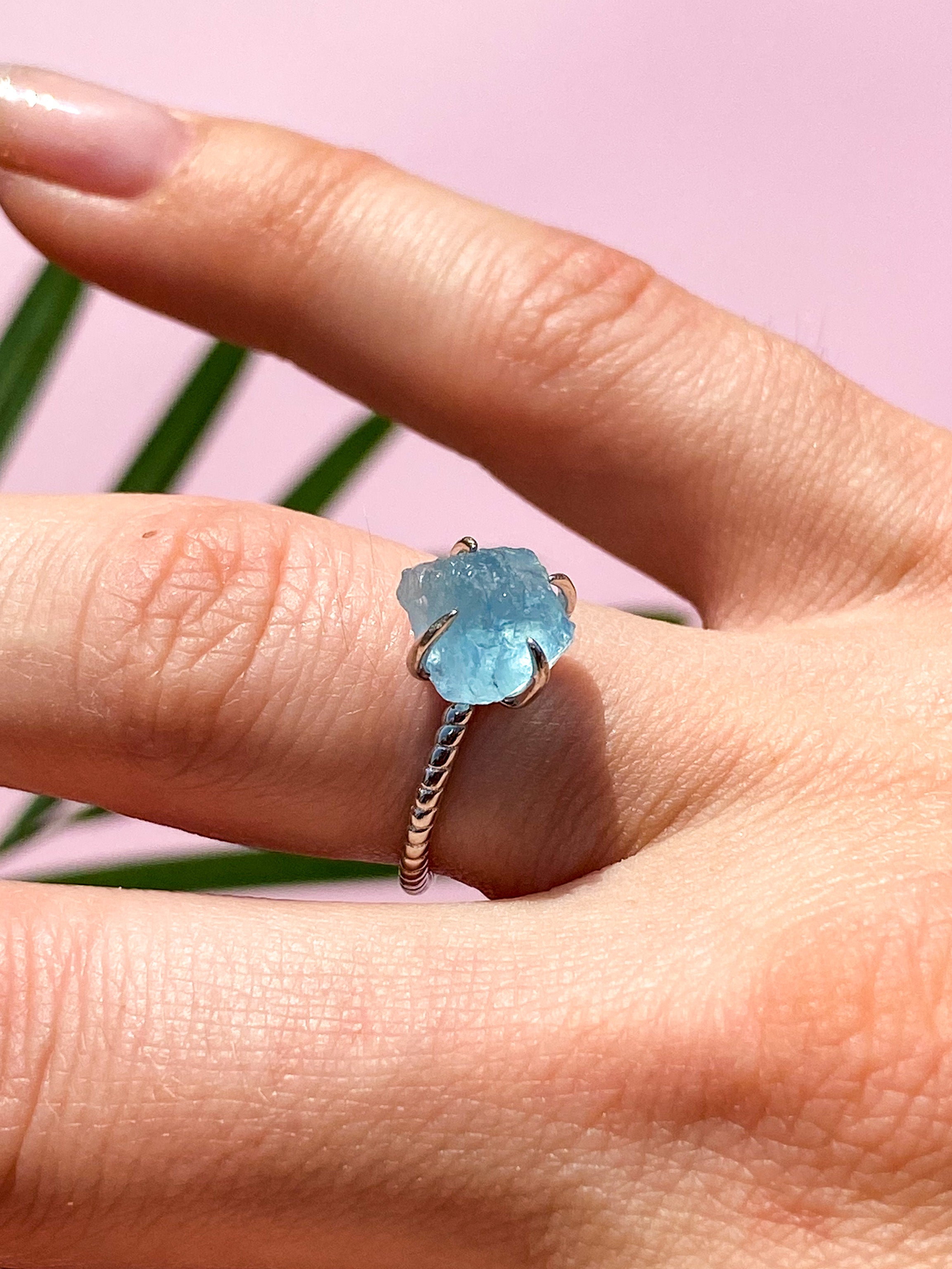 Rå kristallring - silver