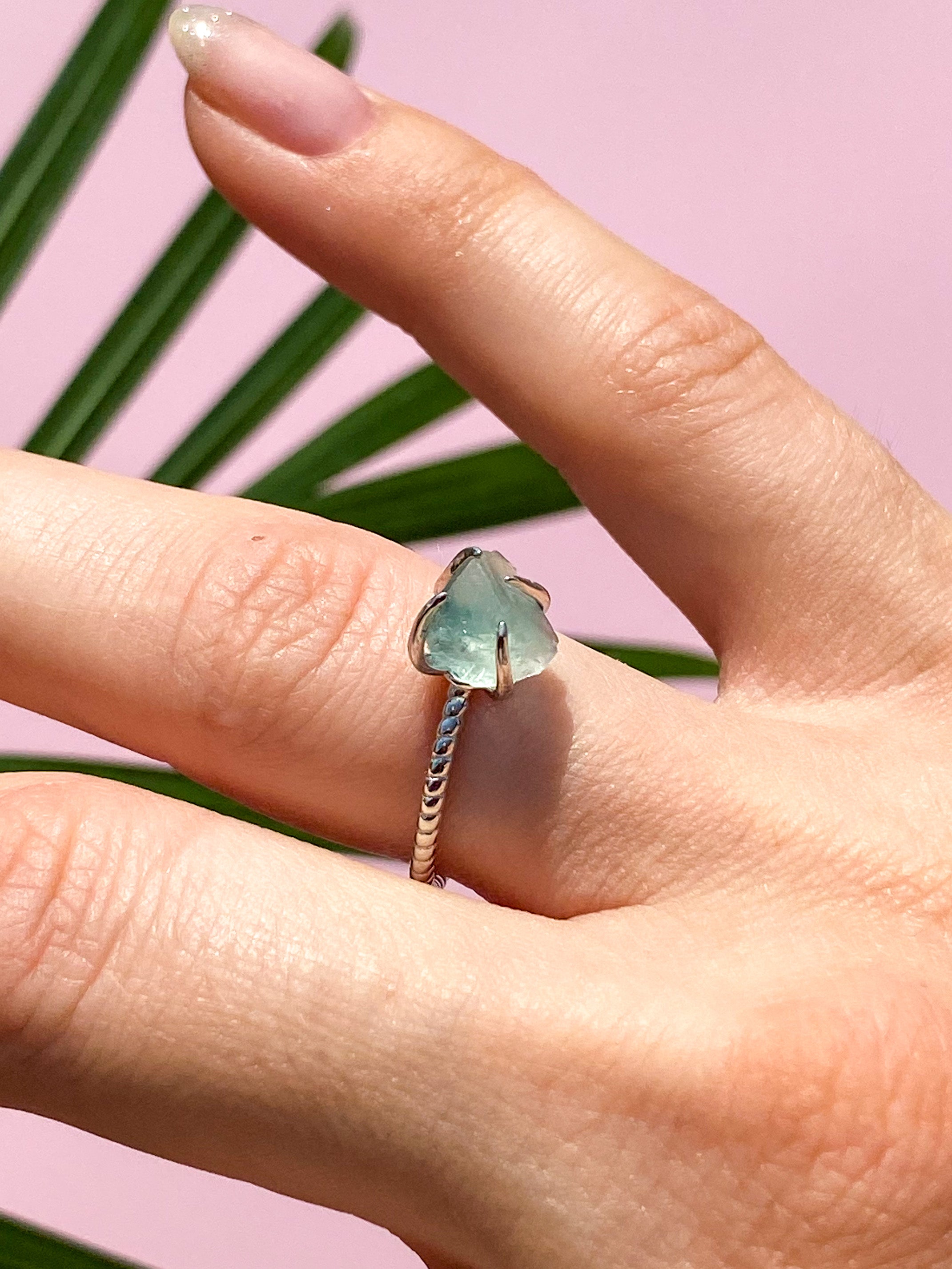 Rå kristallring - silver