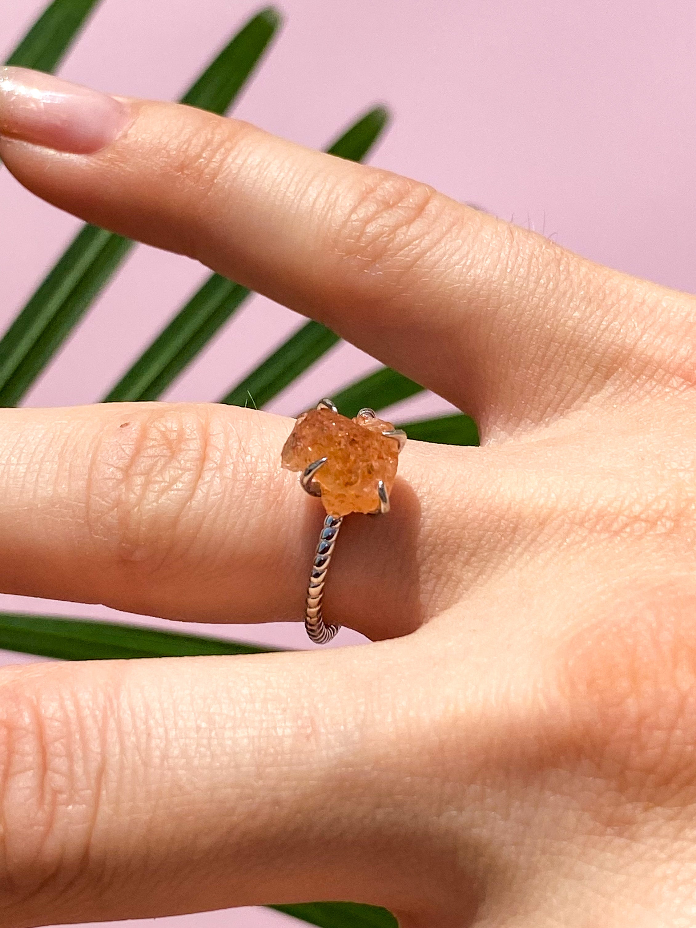 Rå kristallring - silver