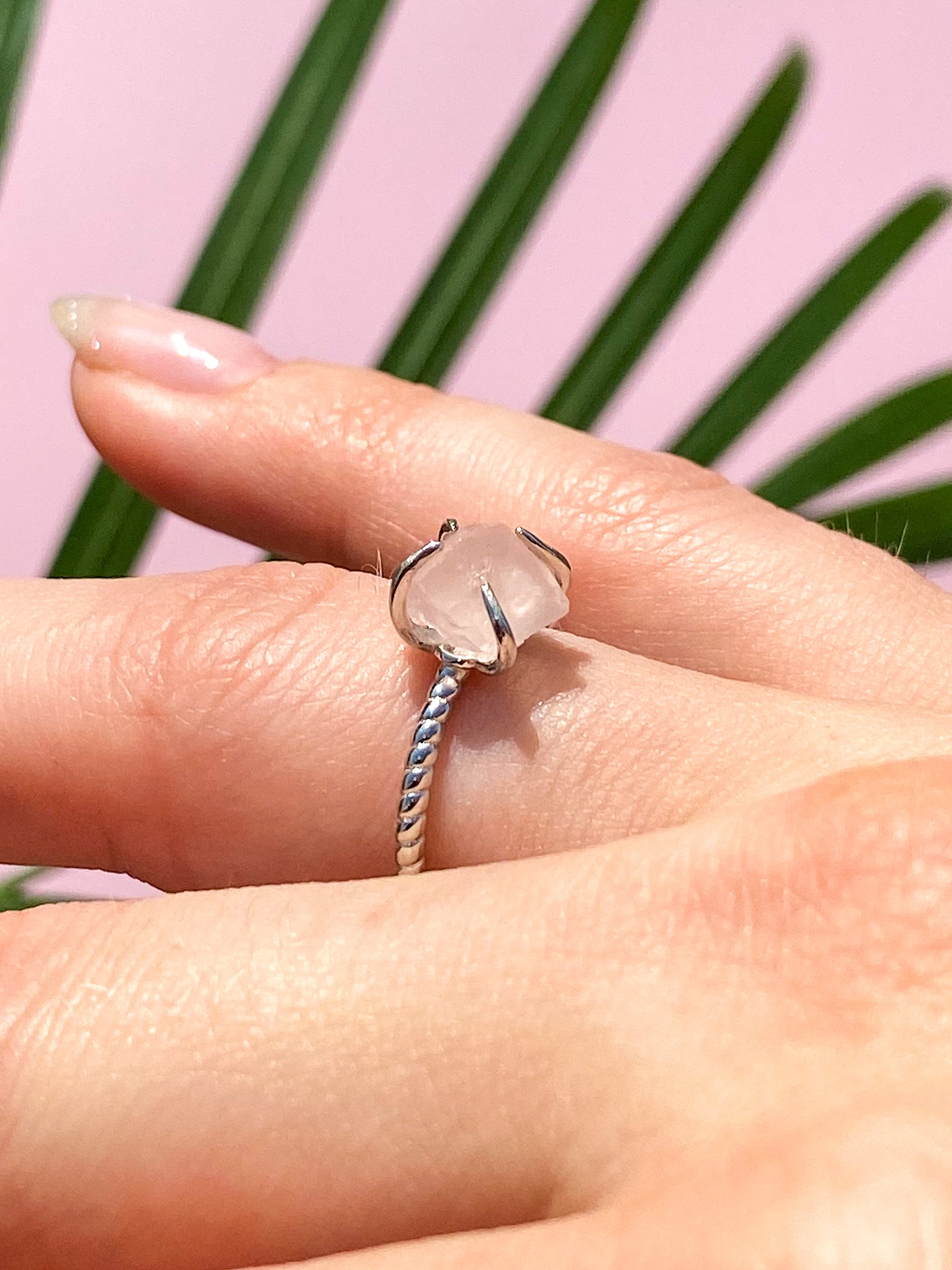 Rå kristallring - silver