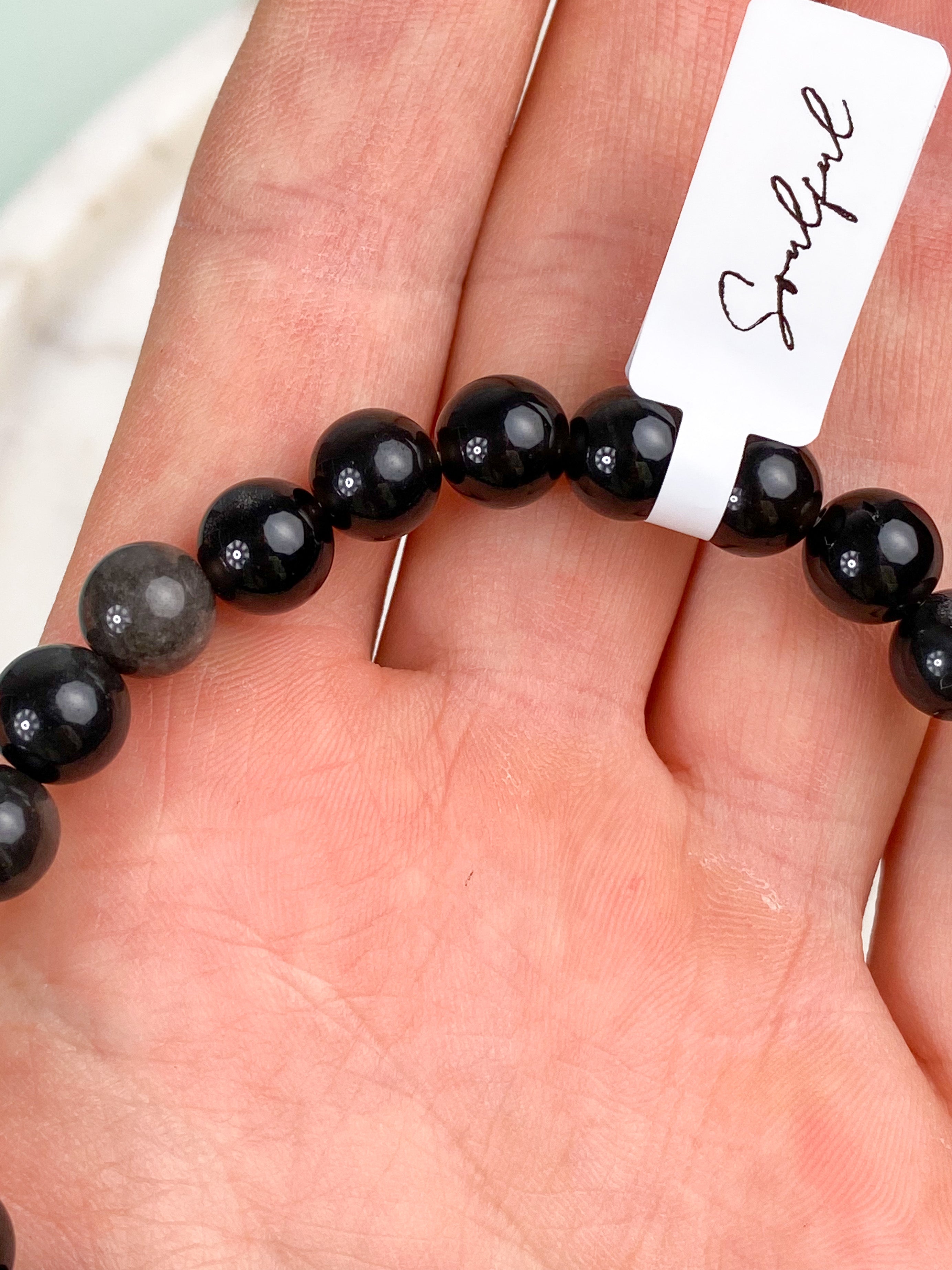 Silver Obsidian Armband (Herr)