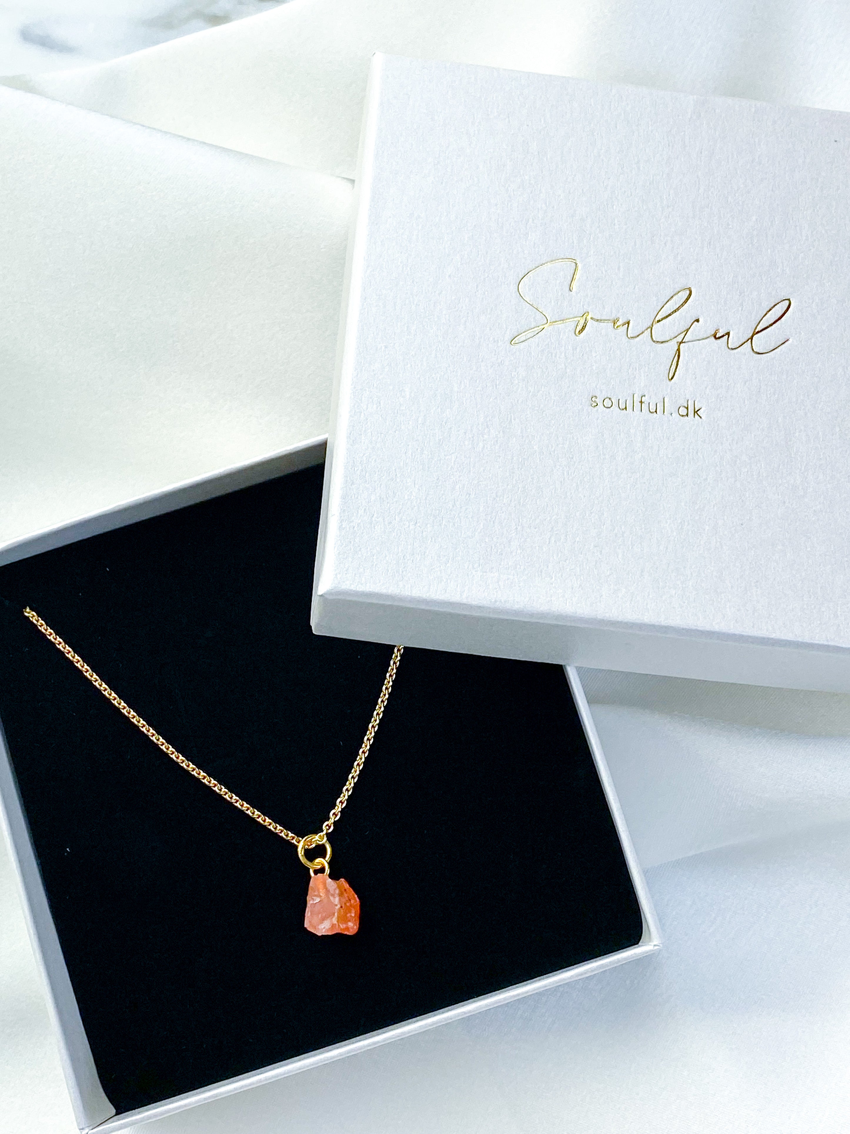 Akvamarin - Petite Heart - Guld