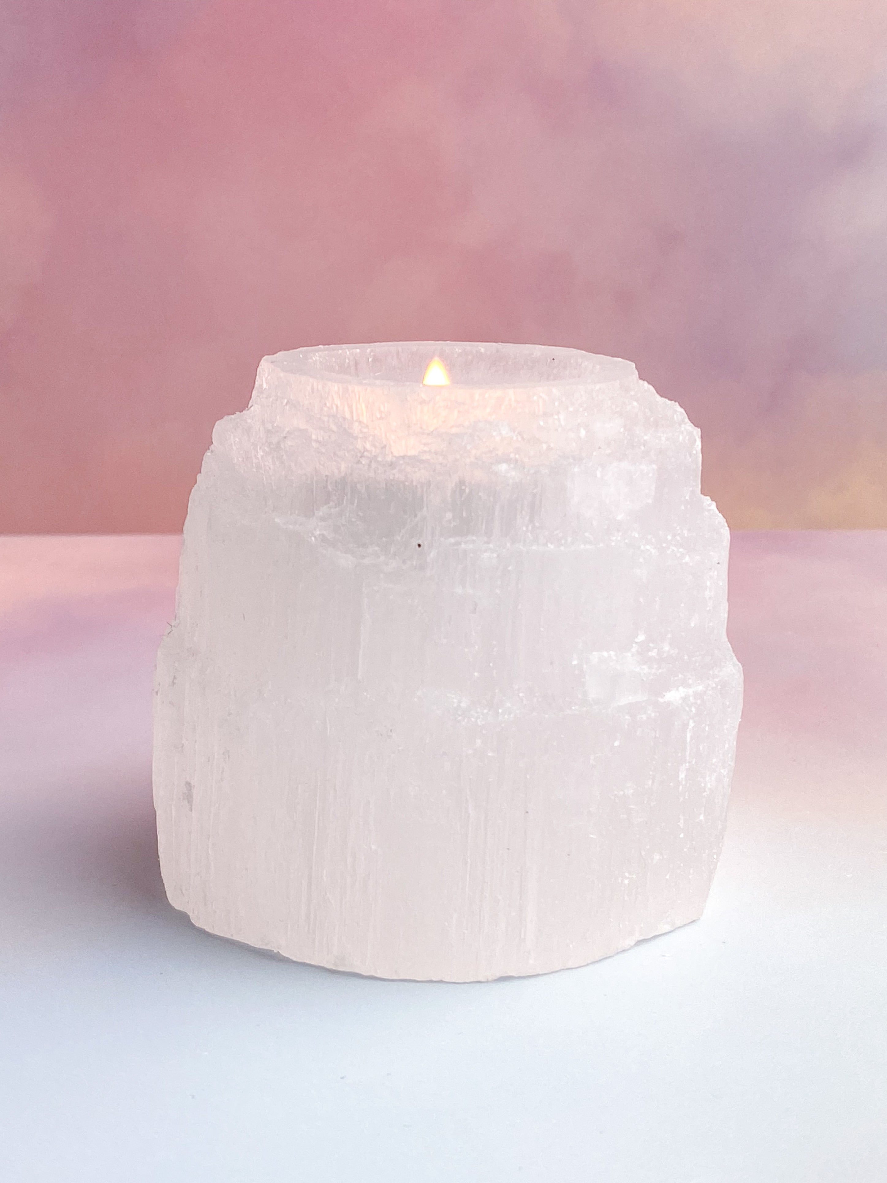 SELENITE RAW FIREFACE HOLDER