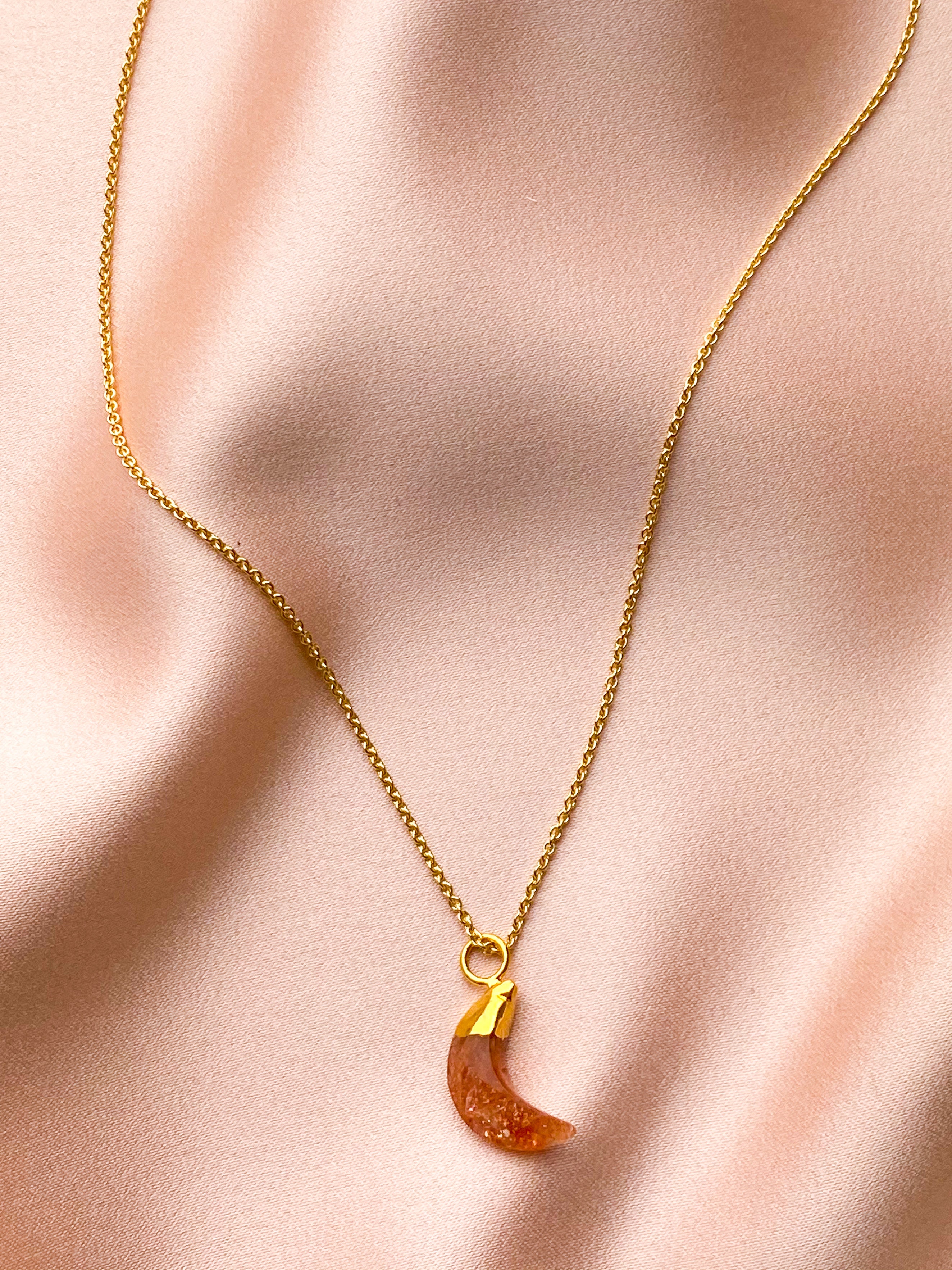 Solstestone Moon Facet Halsband - Guld
