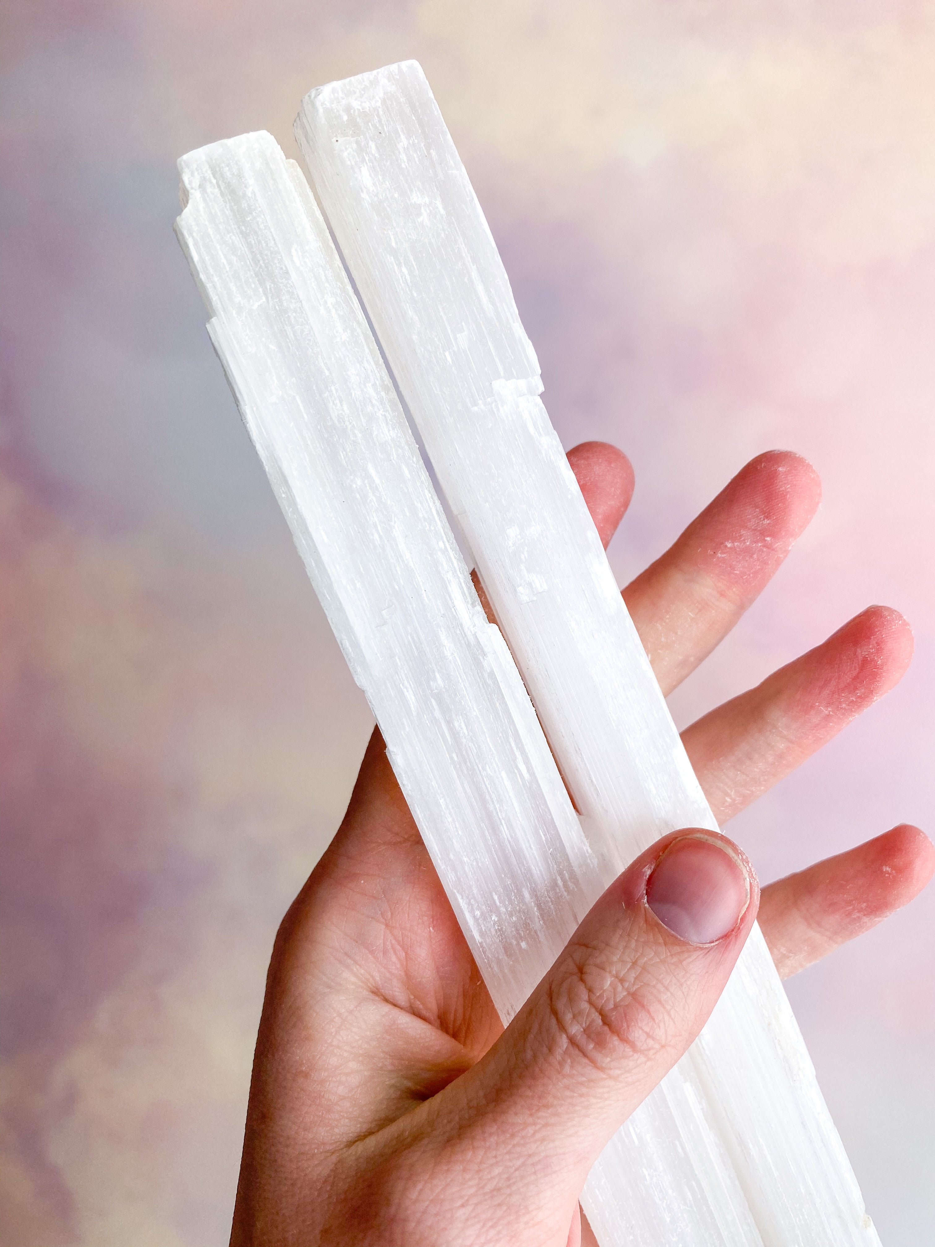 RAW SELENITE ROD - 20 cm