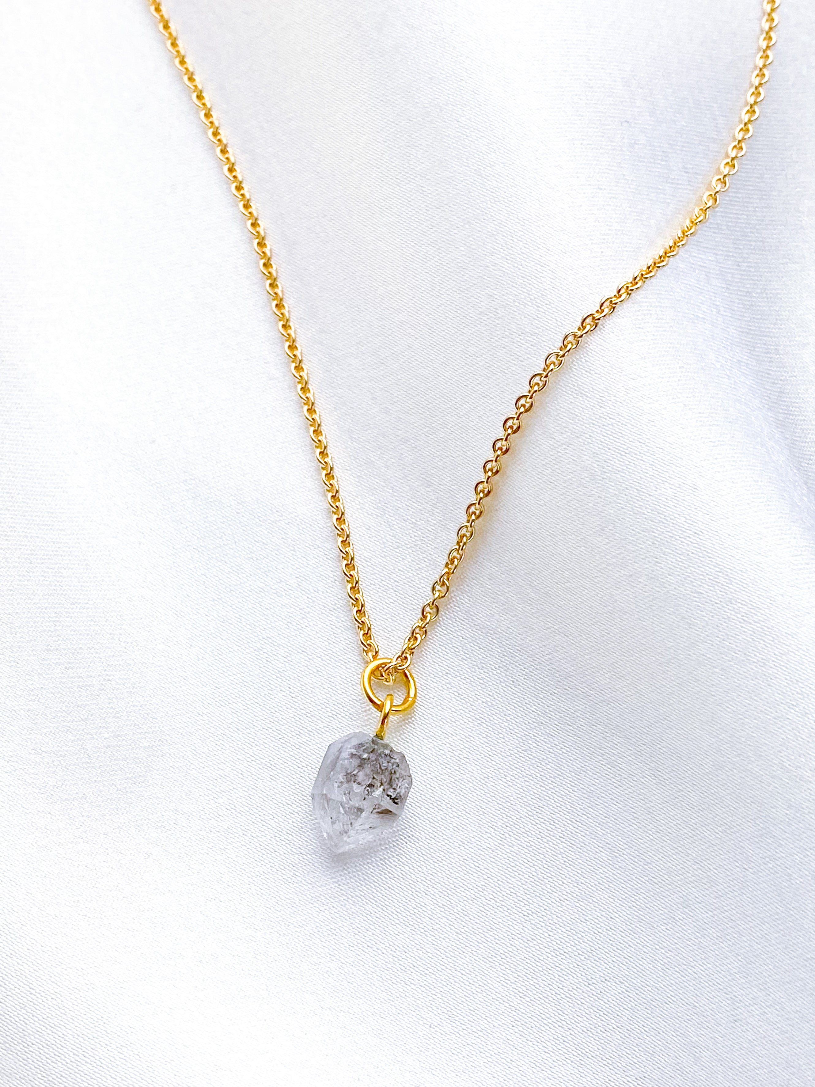 Akvamarin - Petite Heart - Guld
