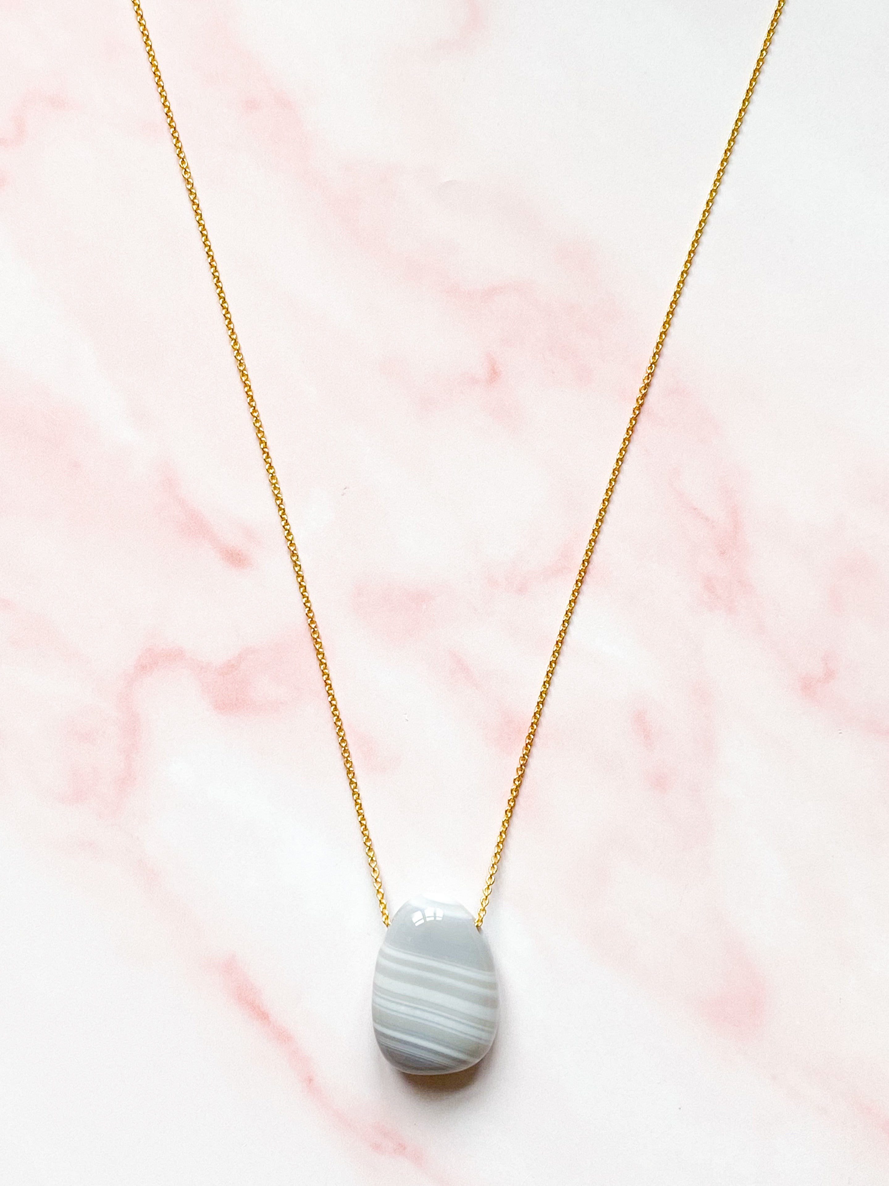 Agate droppe halsband