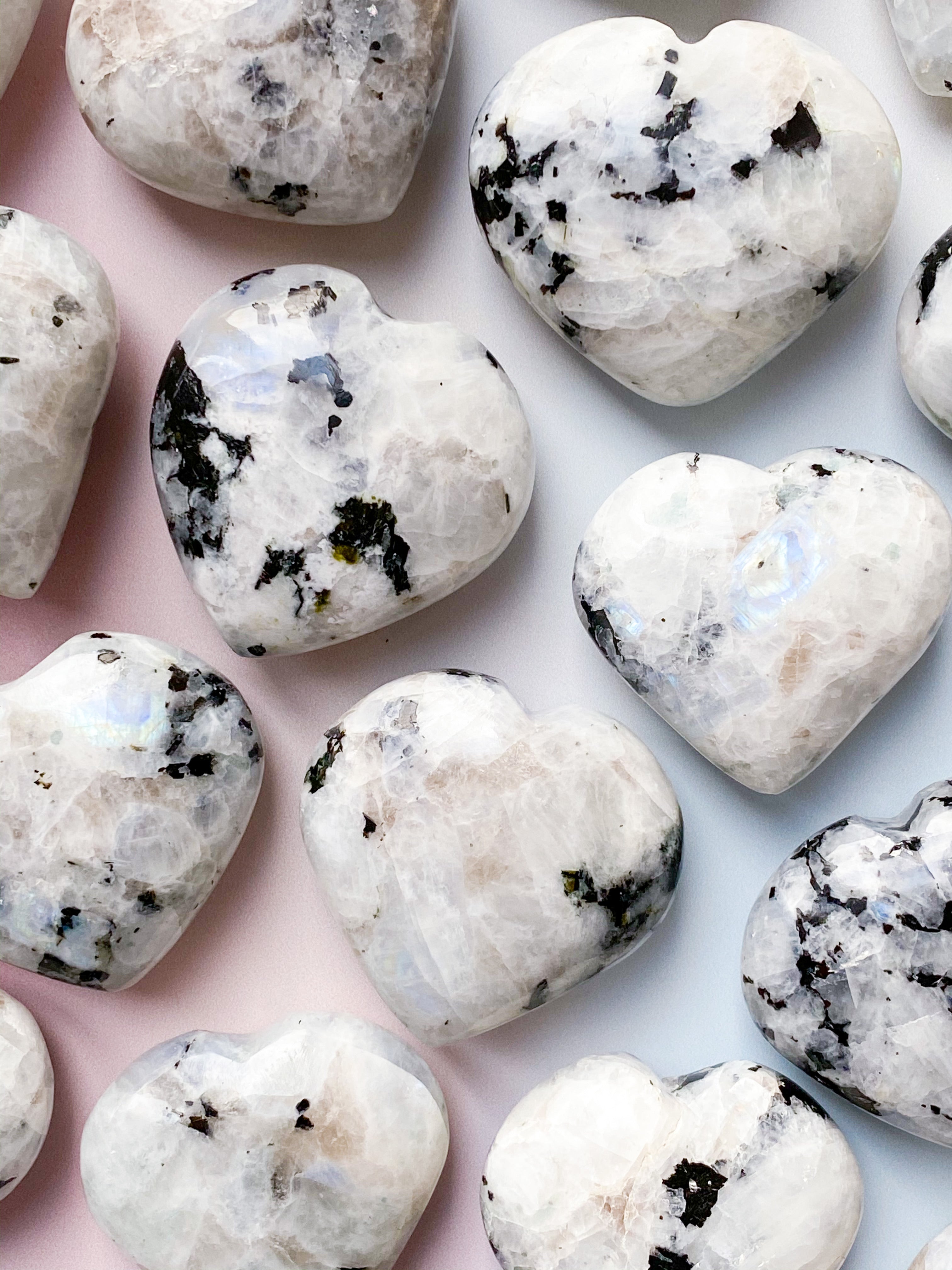 Rainbow Moonstone Heart