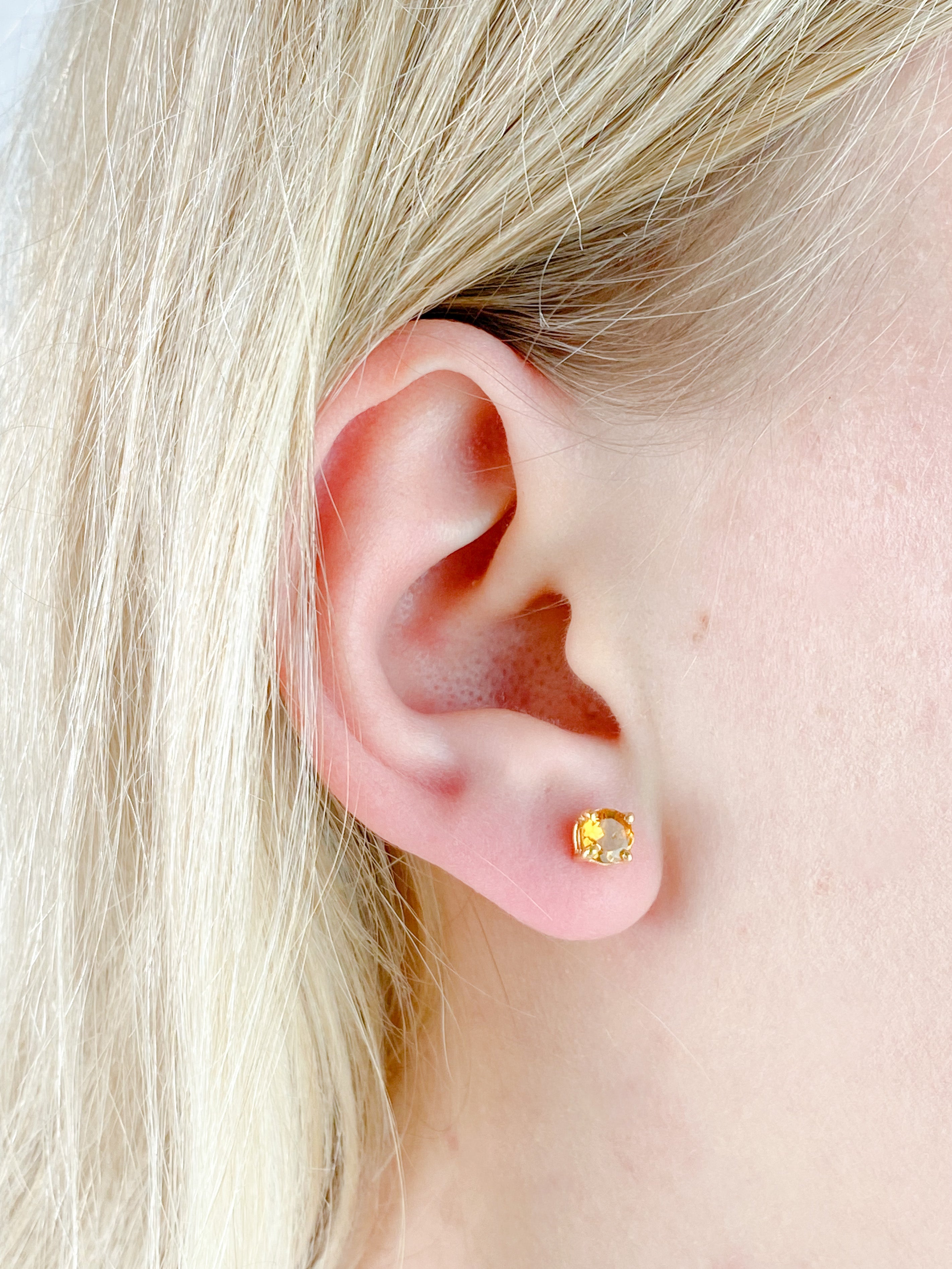Akvamarin - Petite Heart - Guld