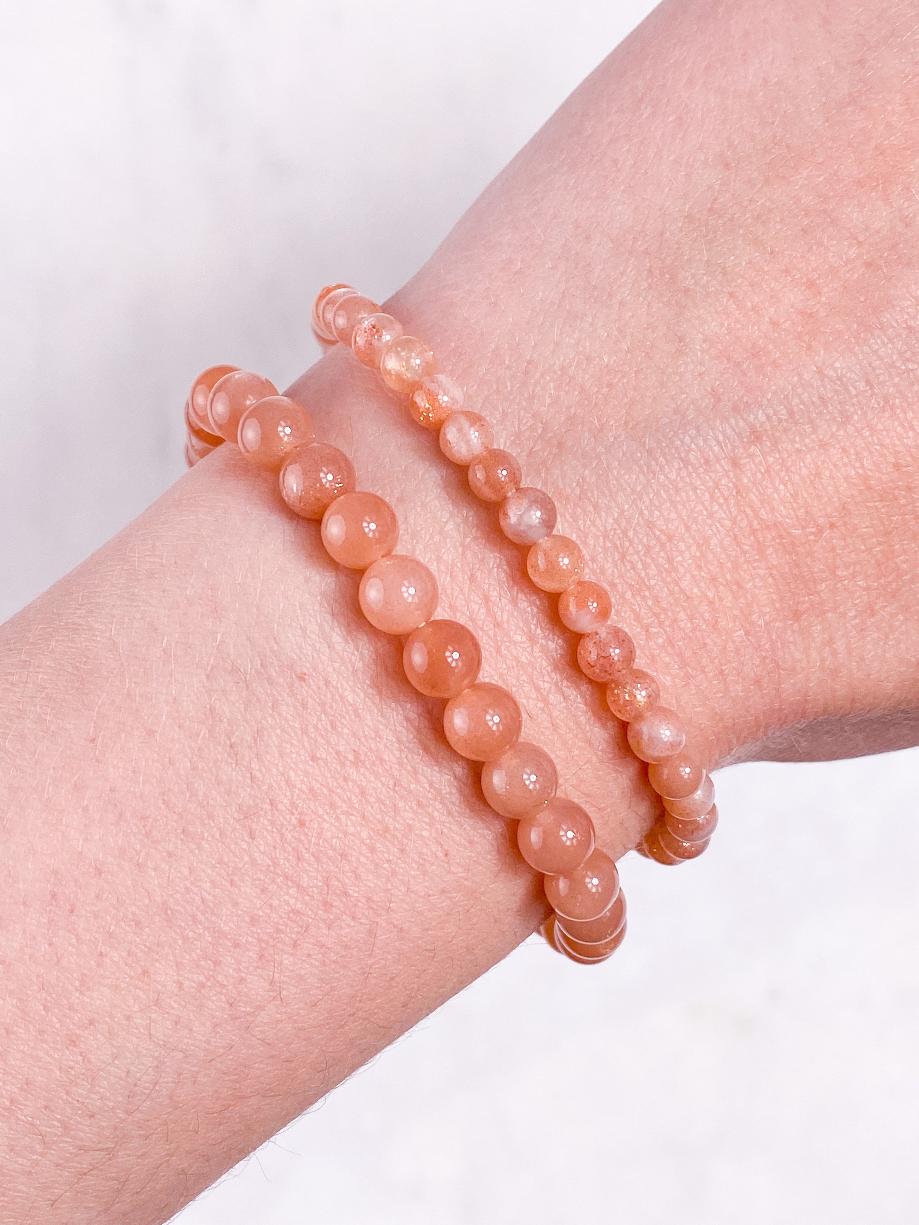 Peach Moonstone armband