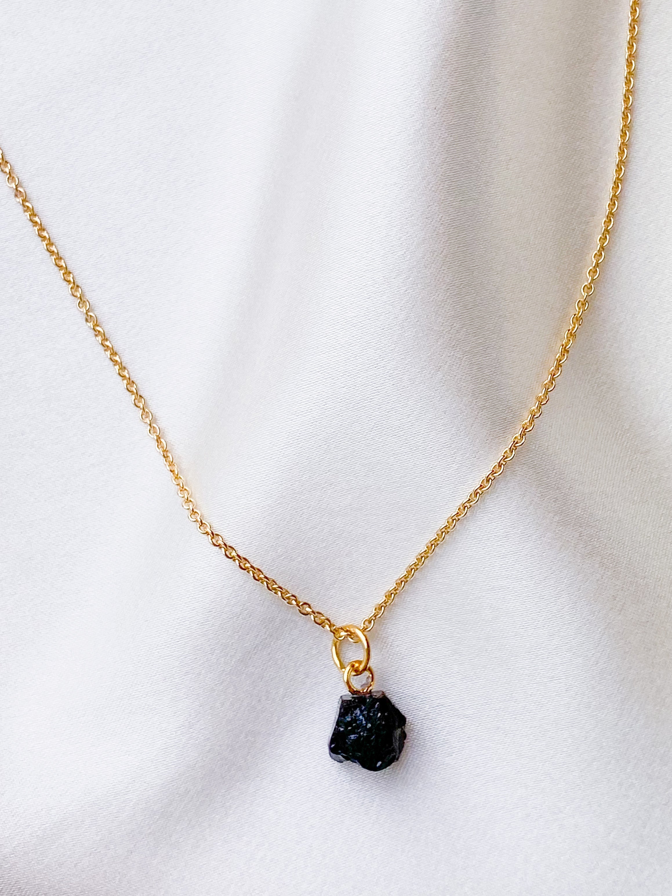 Akvamarin - Petite Heart - Guld