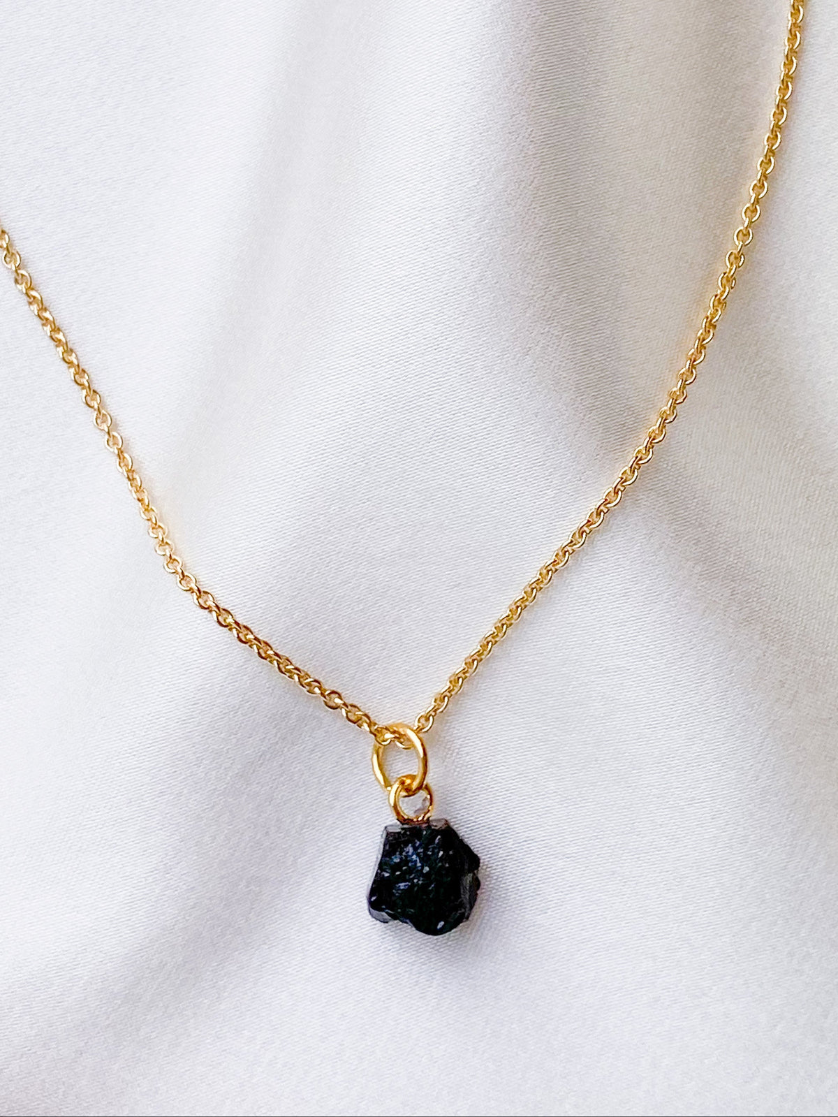 Akvamarin - Petite Heart - Guld