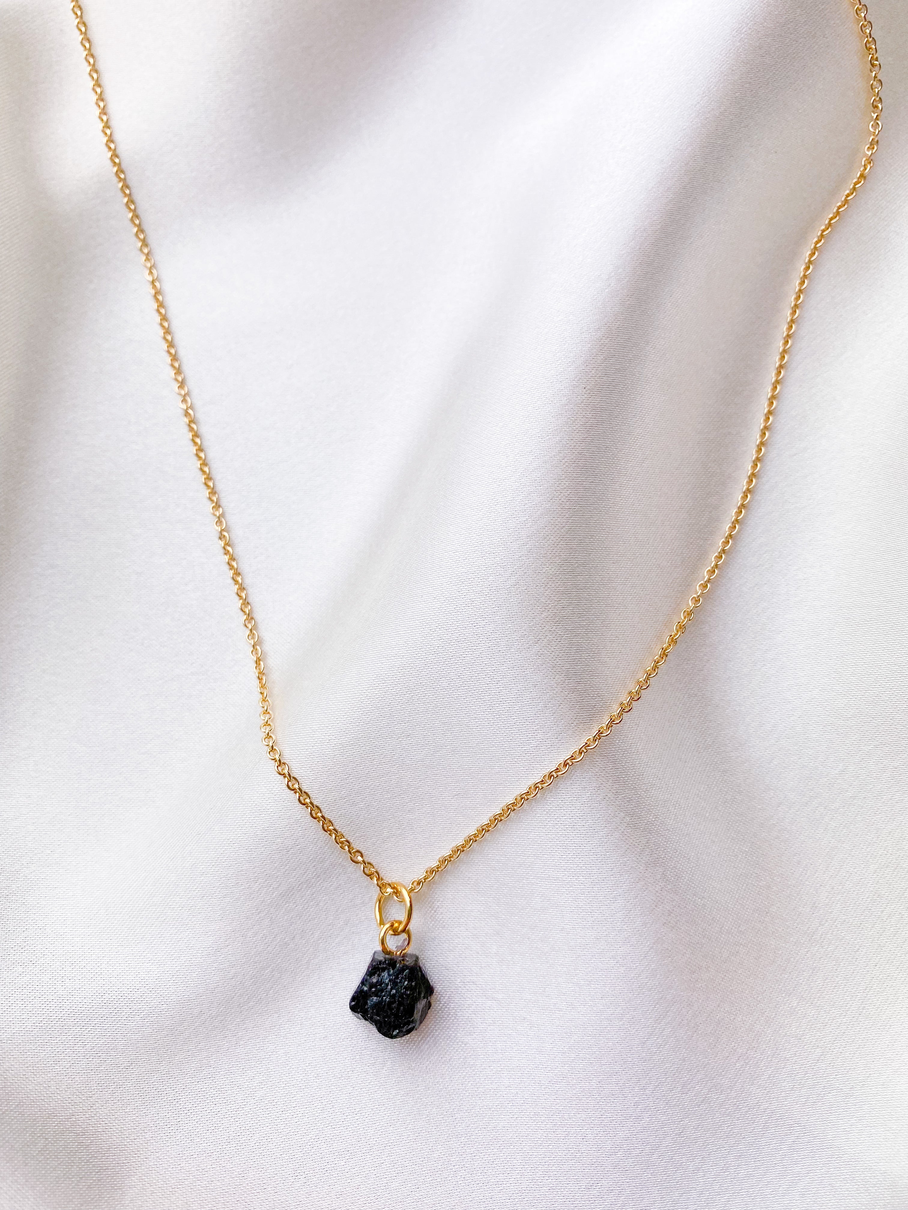 Akvamarin - Petite Heart - Guld