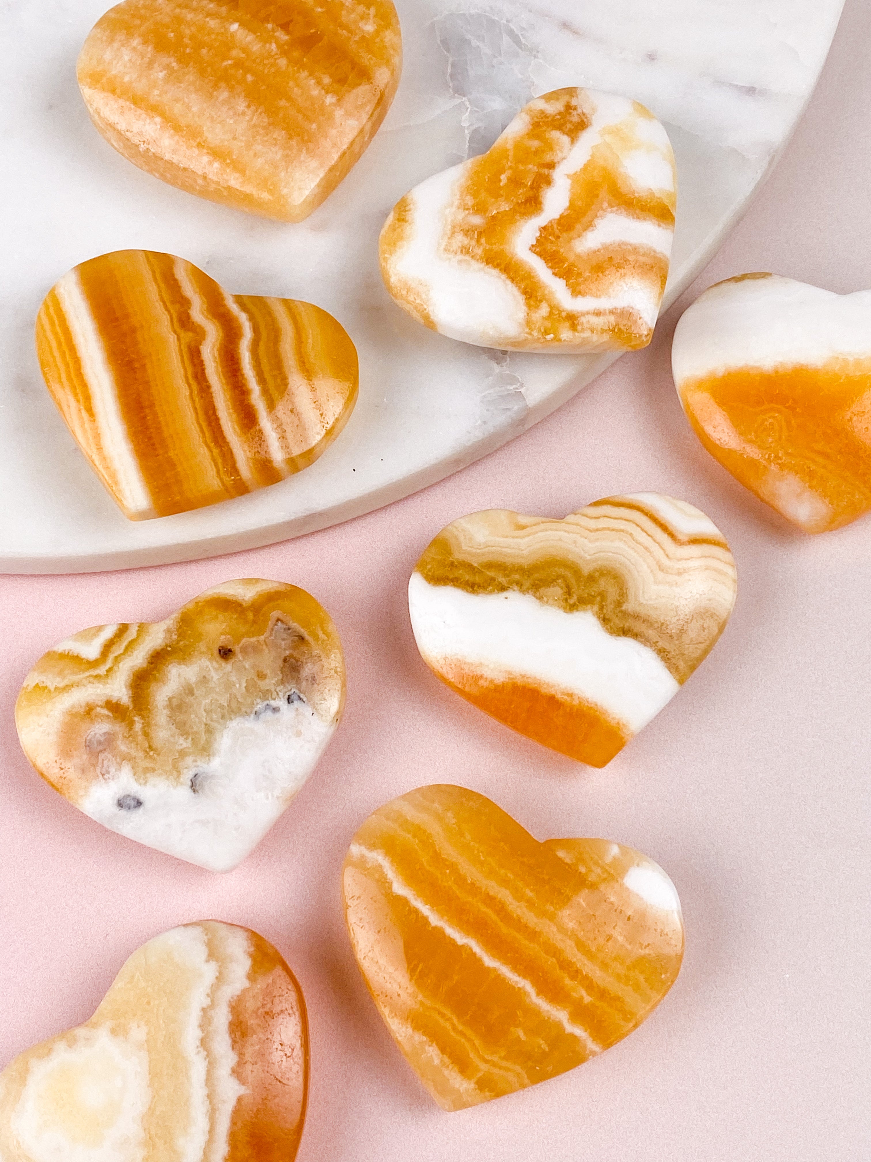 Orange Calcit Heart