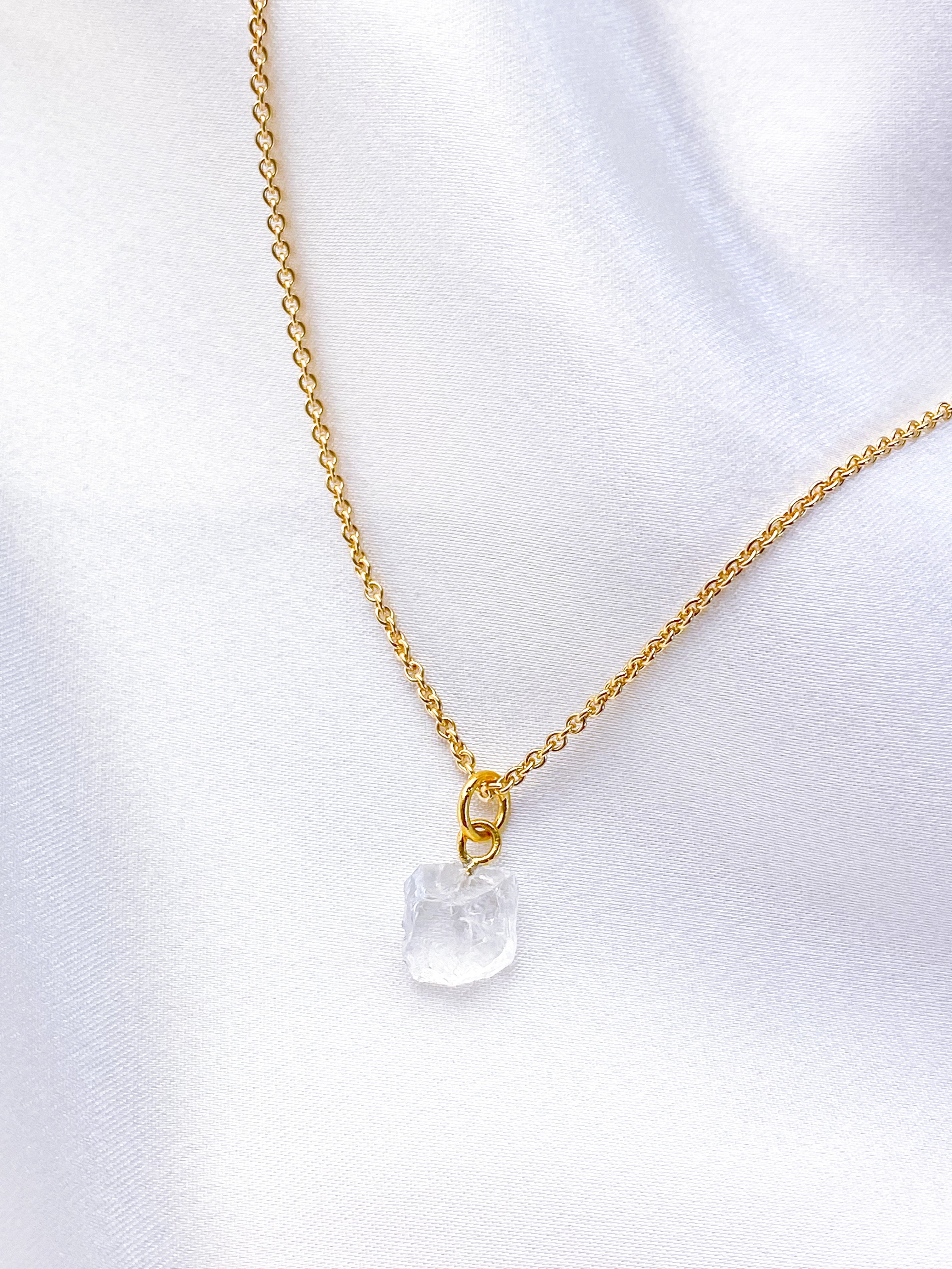 Akvamarin - Petite Heart - Guld