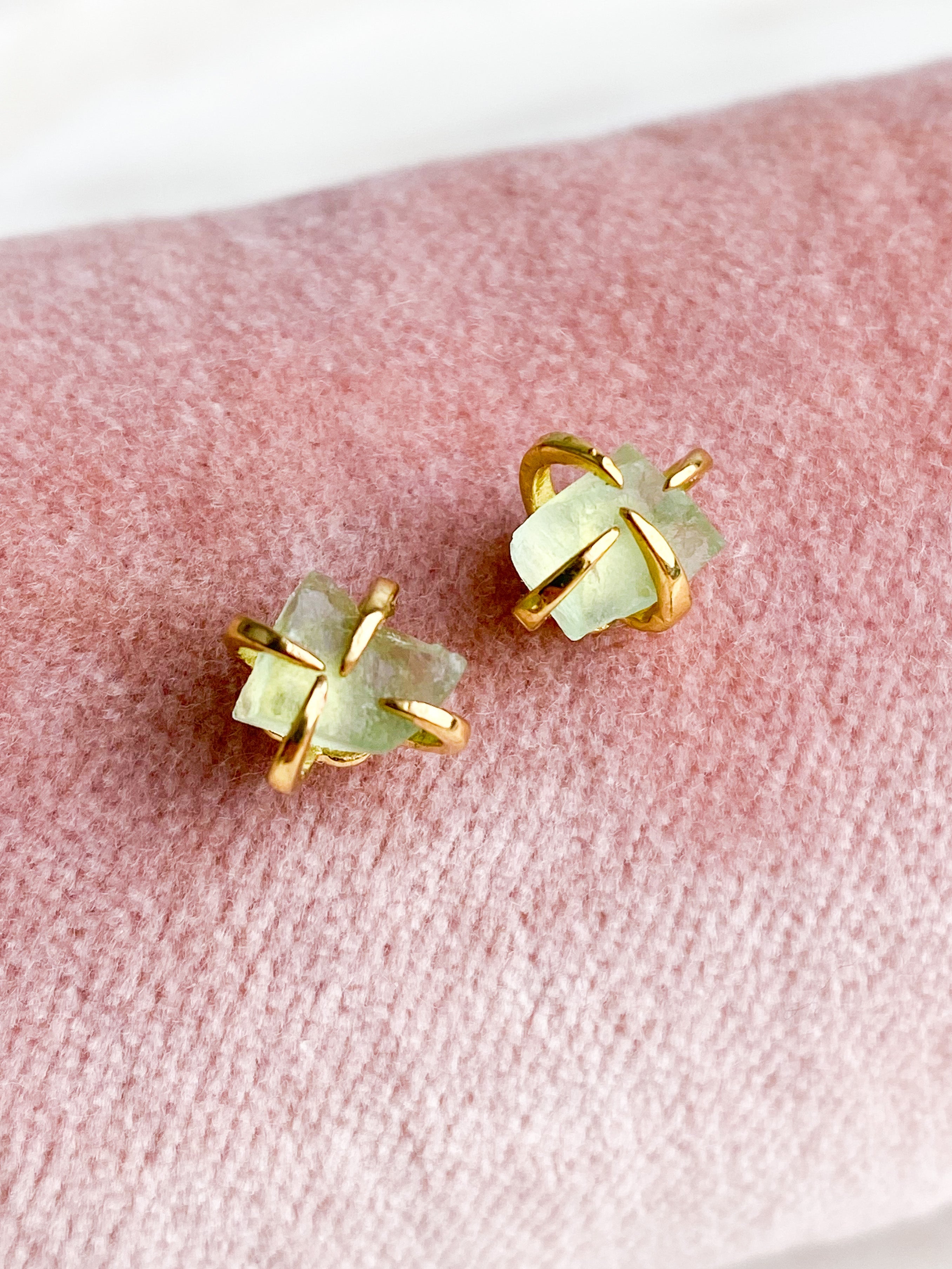 Akvamarin - Petite Heart - Guld
