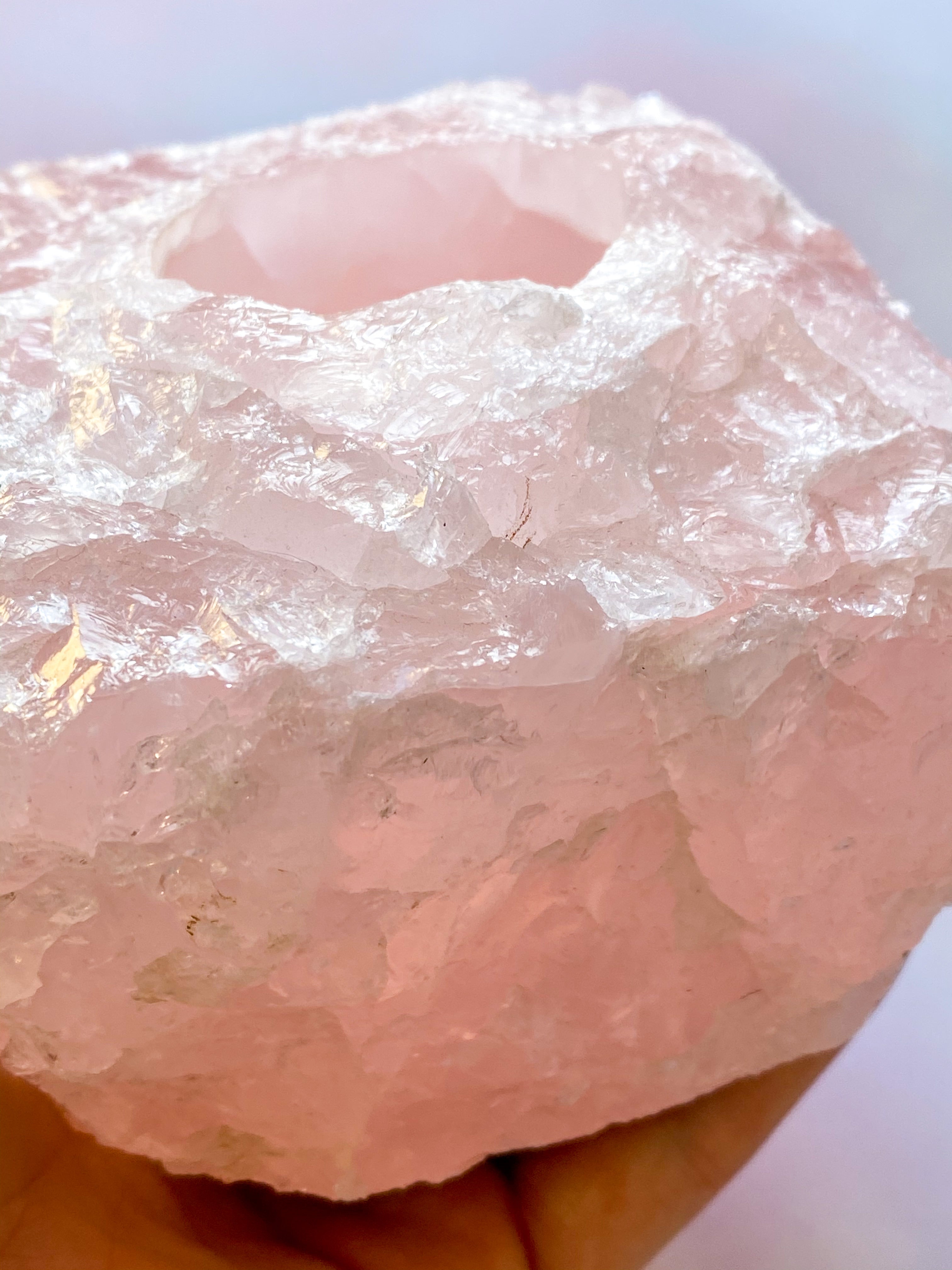 Rosakvarts Fireface Holder