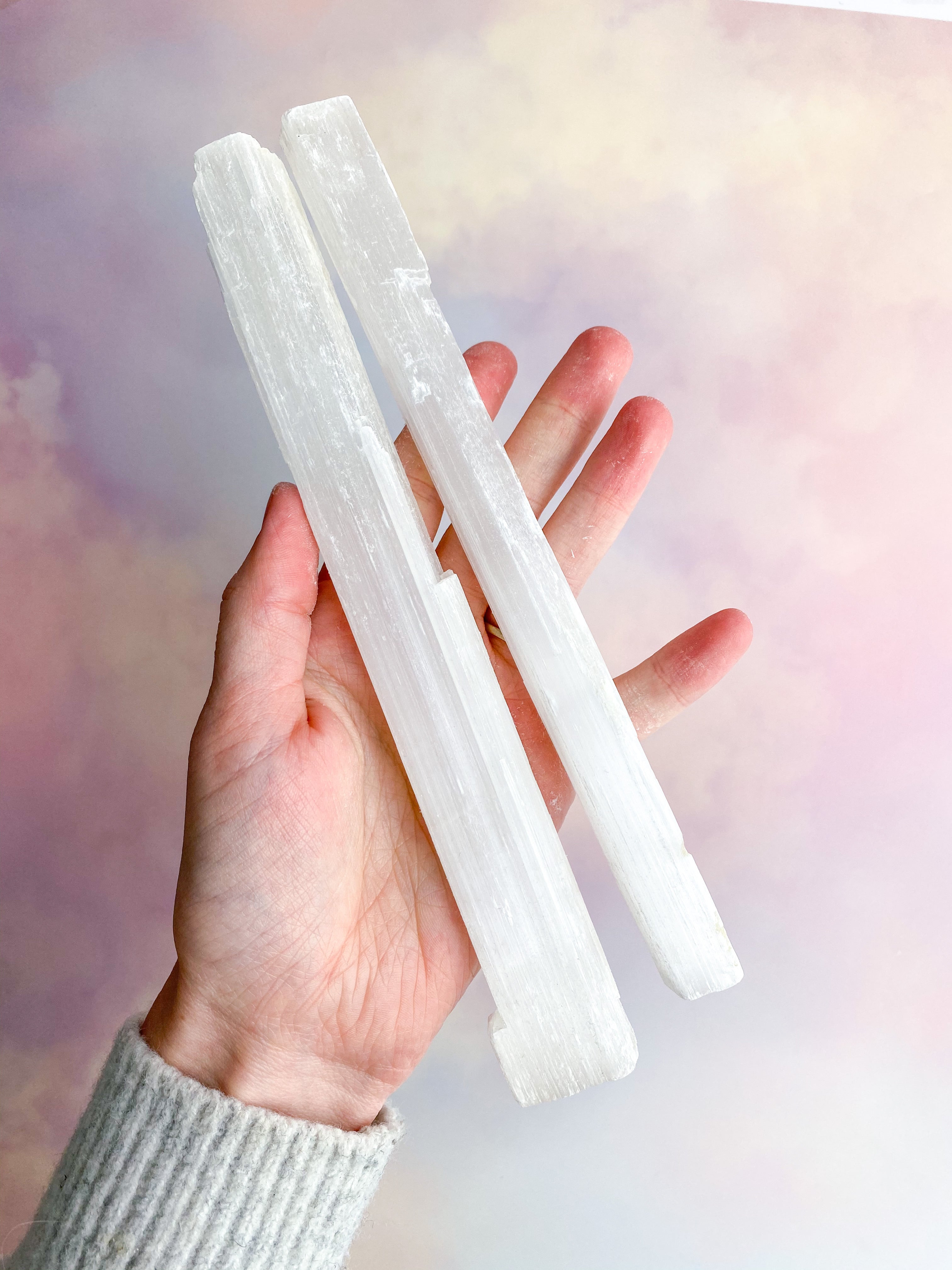 RAW SELENITE ROD - 20 cm