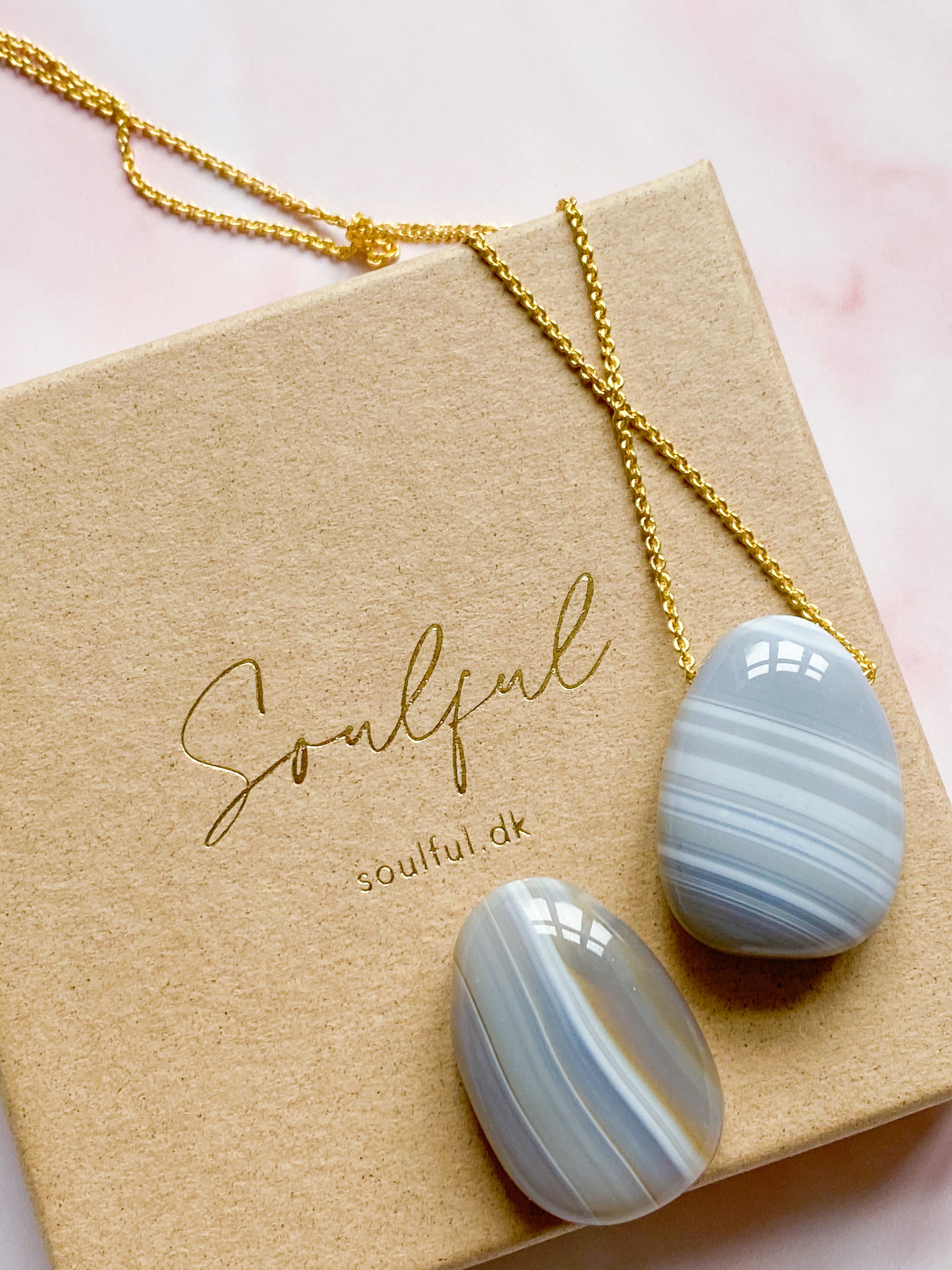 Agate droppe halsband