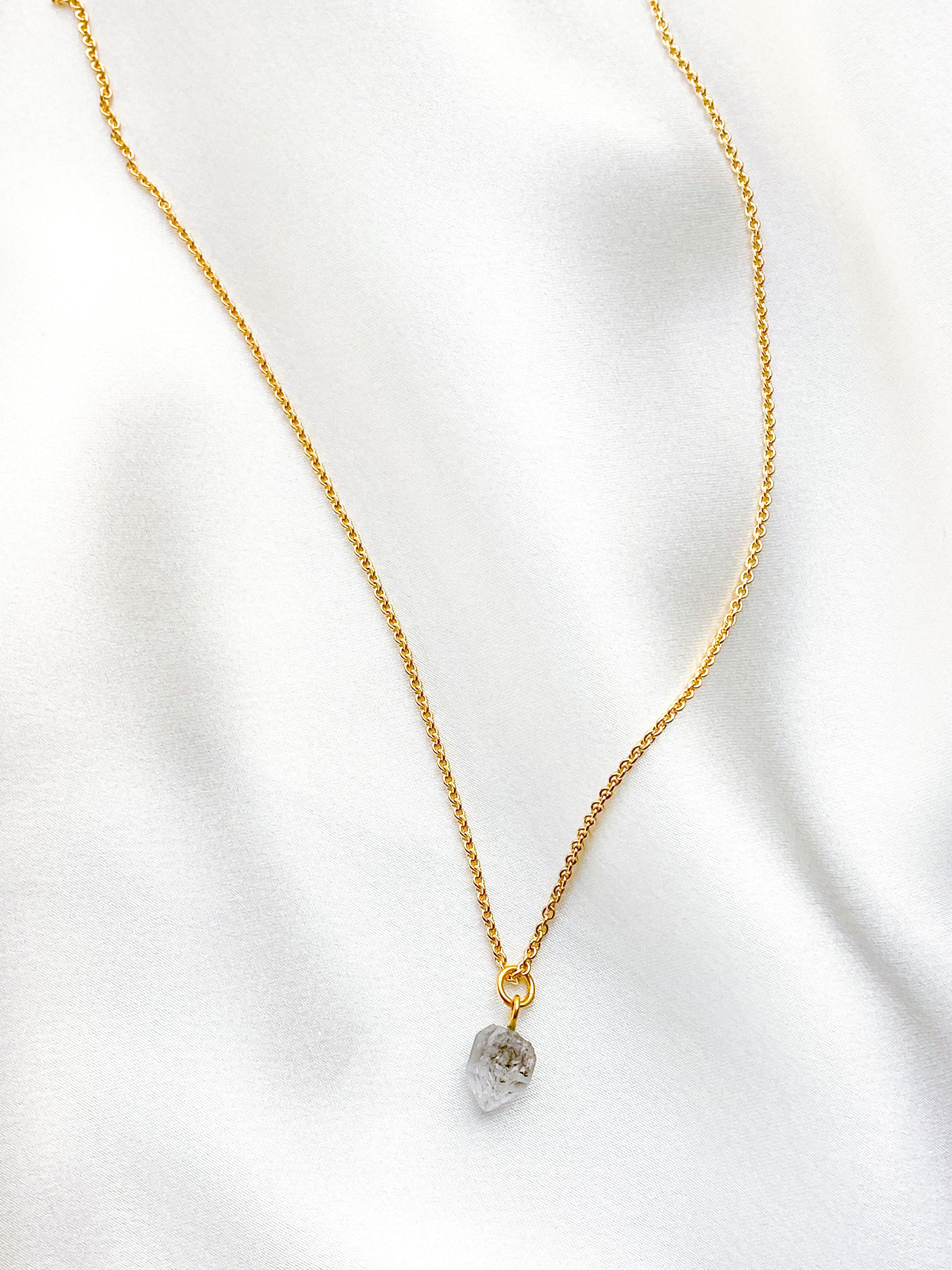 Akvamarin - Petite Heart - Guld