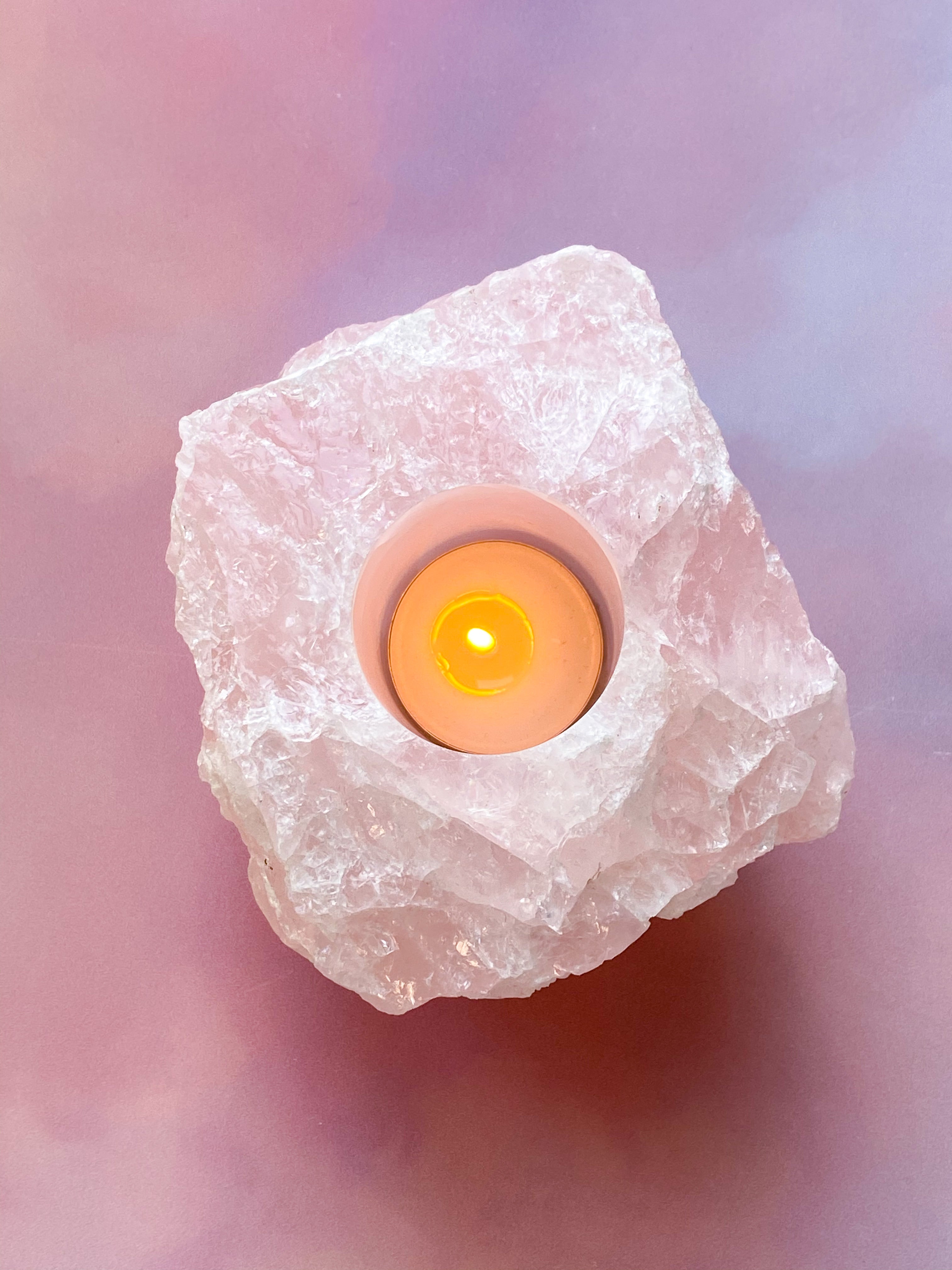 Rosakvarts Fireface Holder
