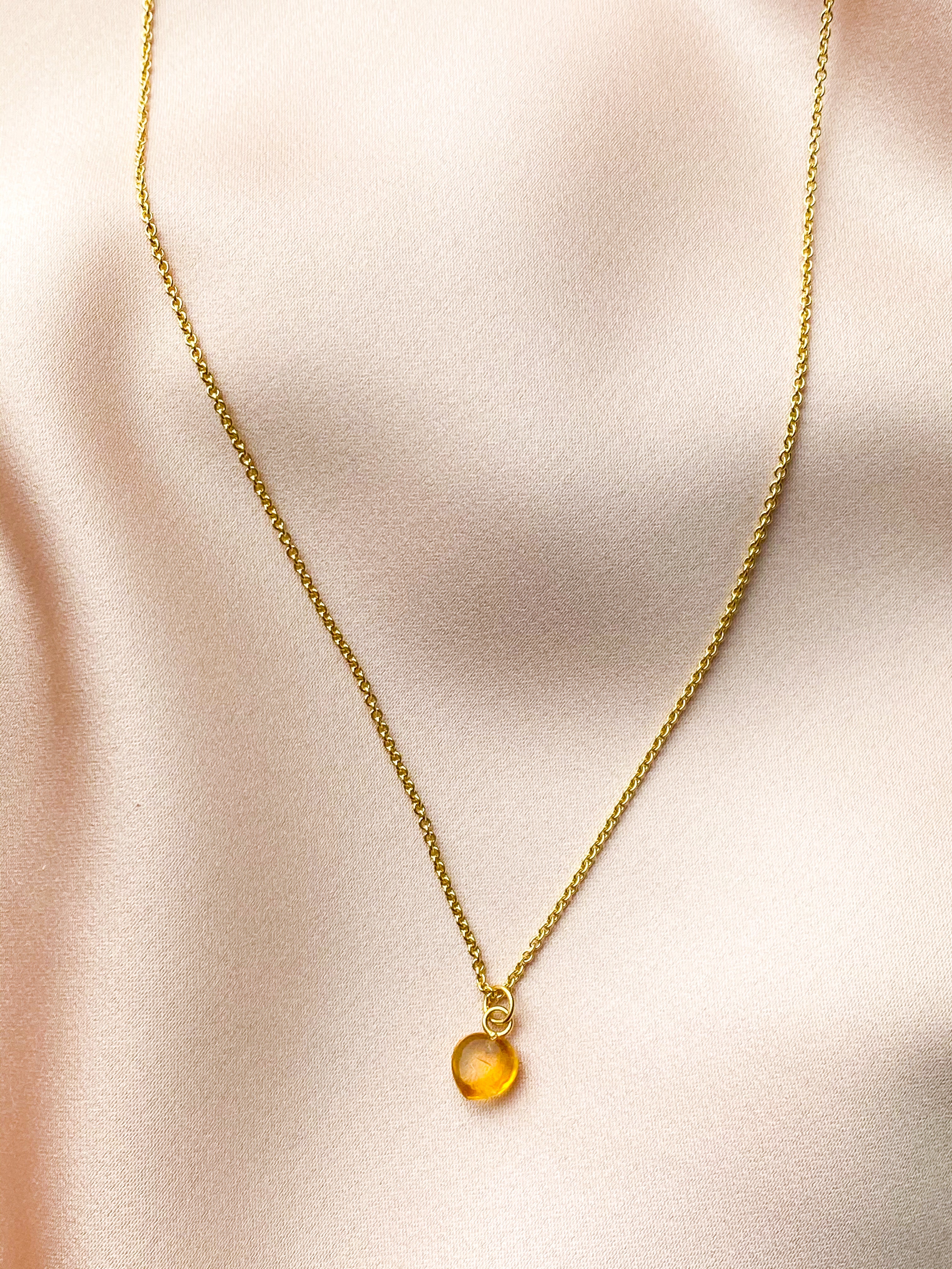 Citrin - Petite Heart - Guld