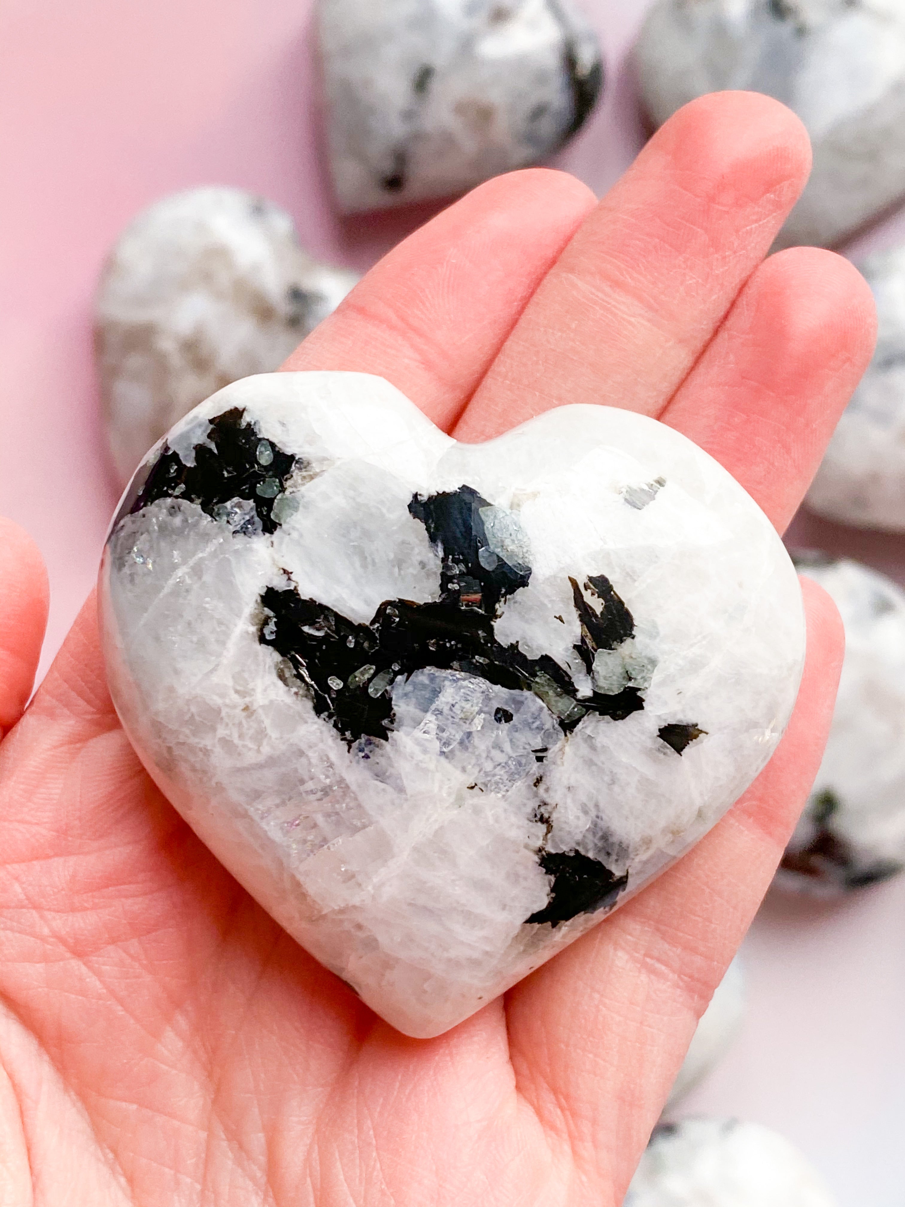 Rainbow Moonstone Heart