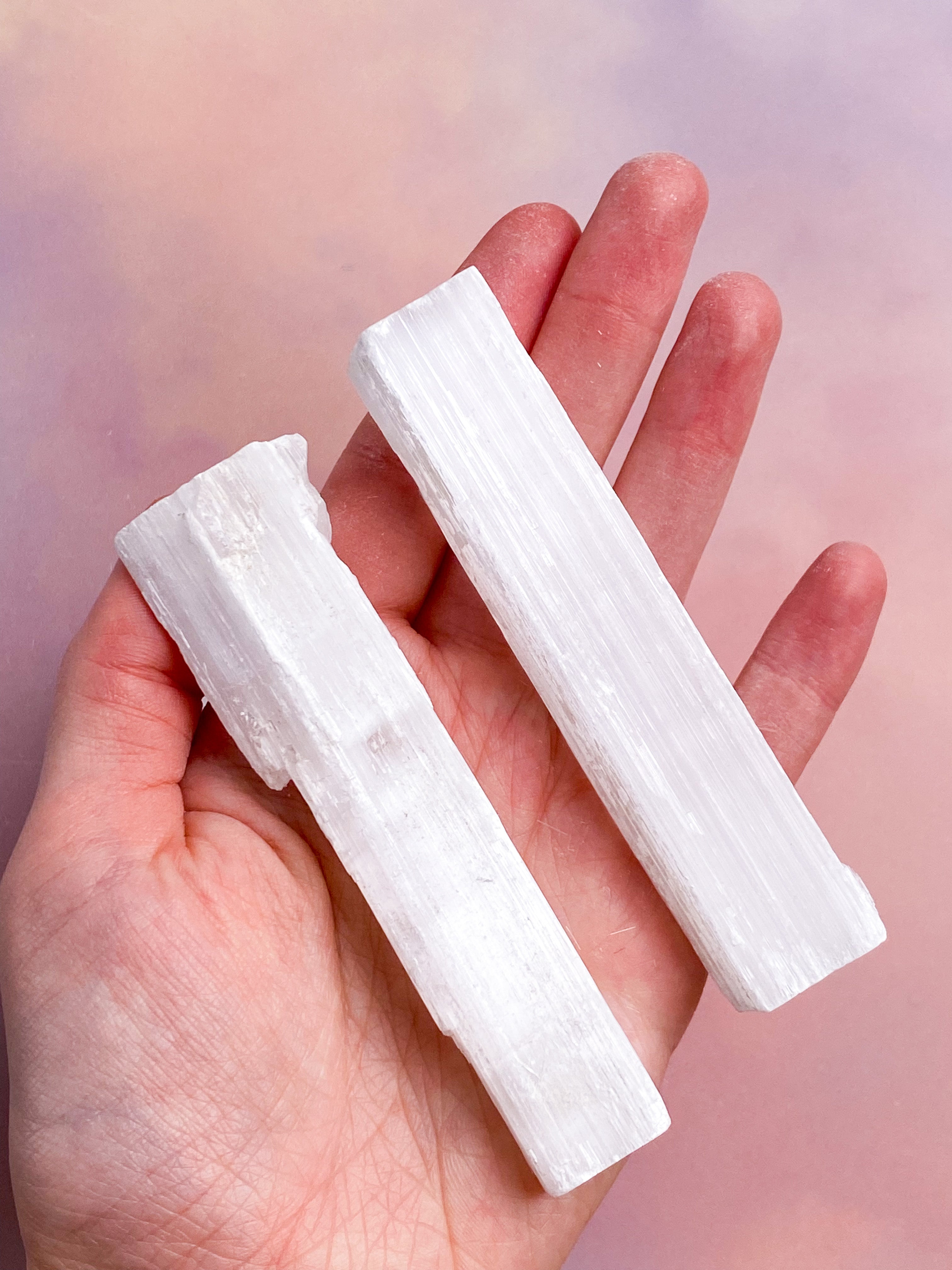 RAW SELENITE ROD - 10 cm
