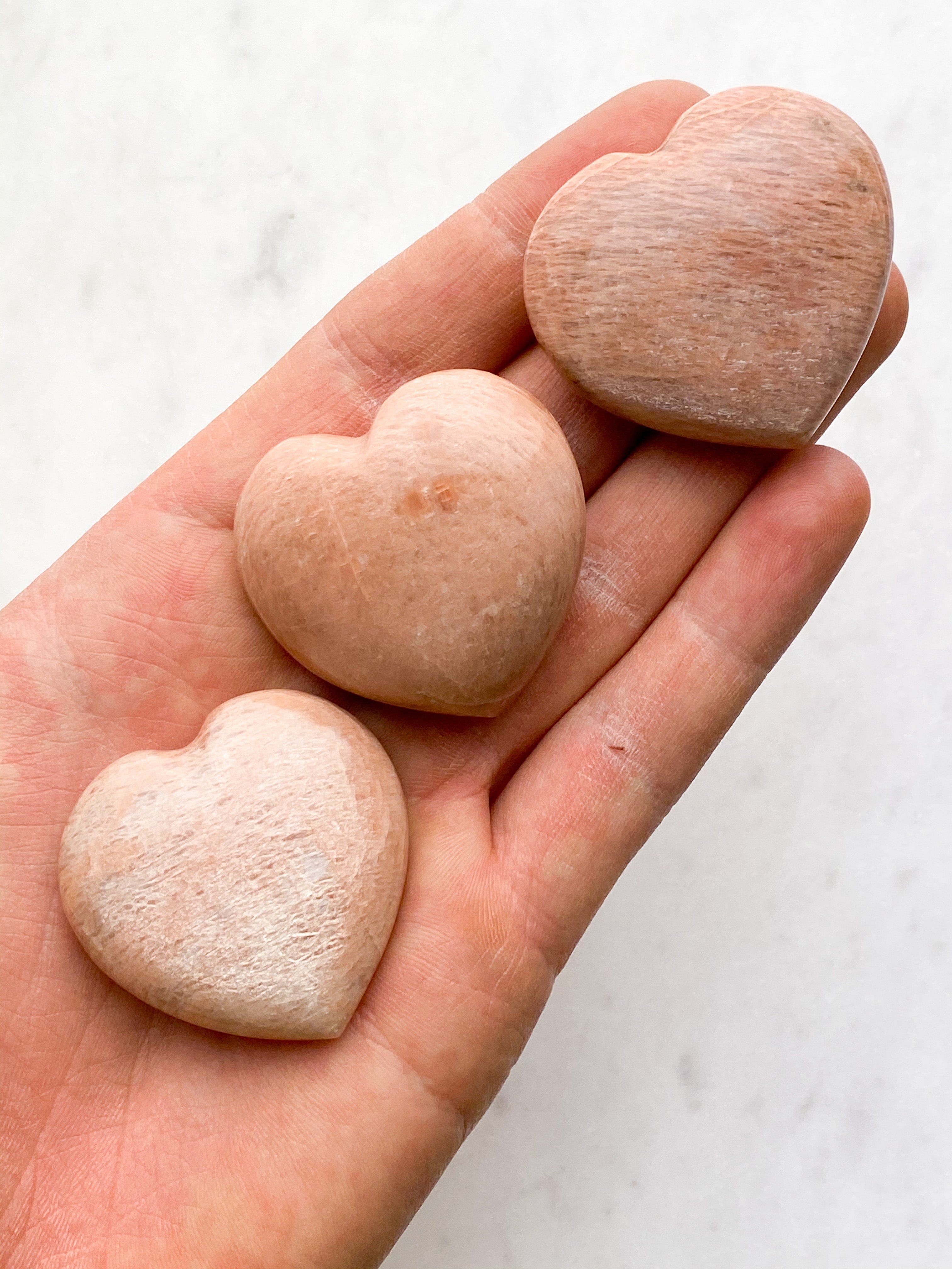Peach Moonstone Heart