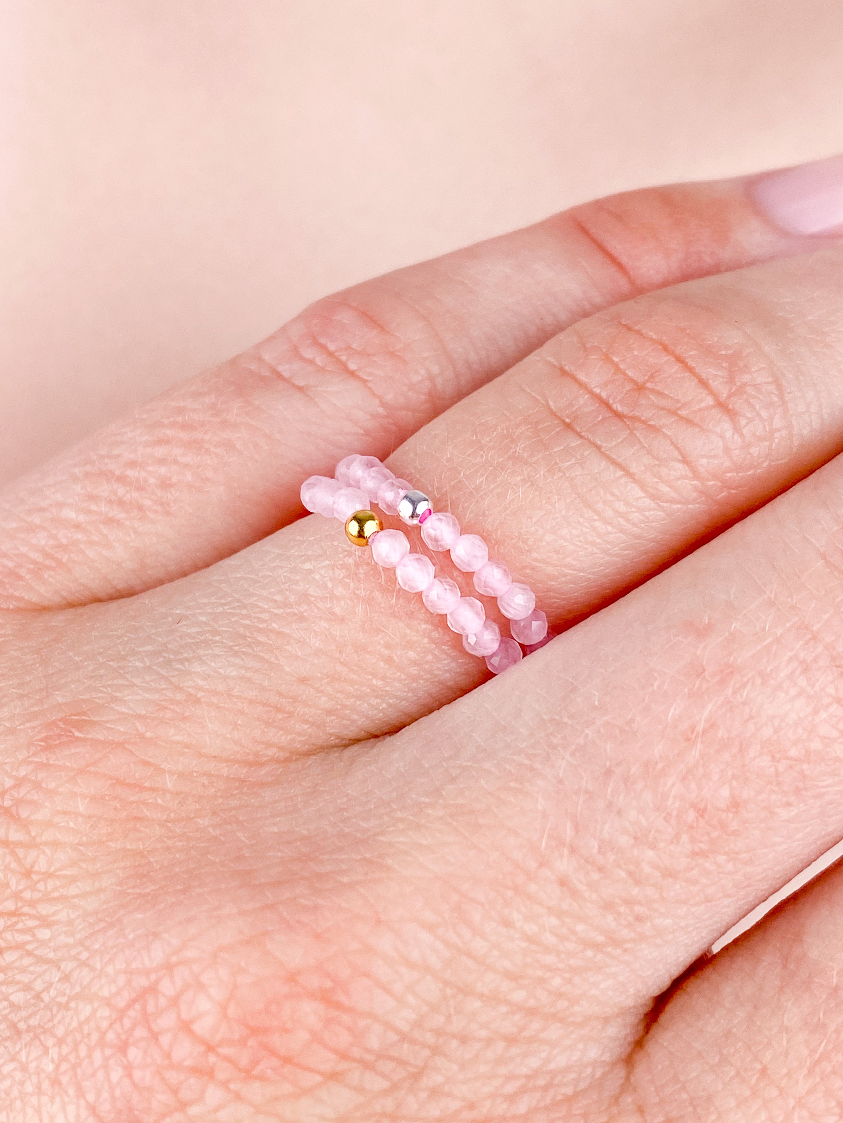 Rosakvarts Armband (Facet)