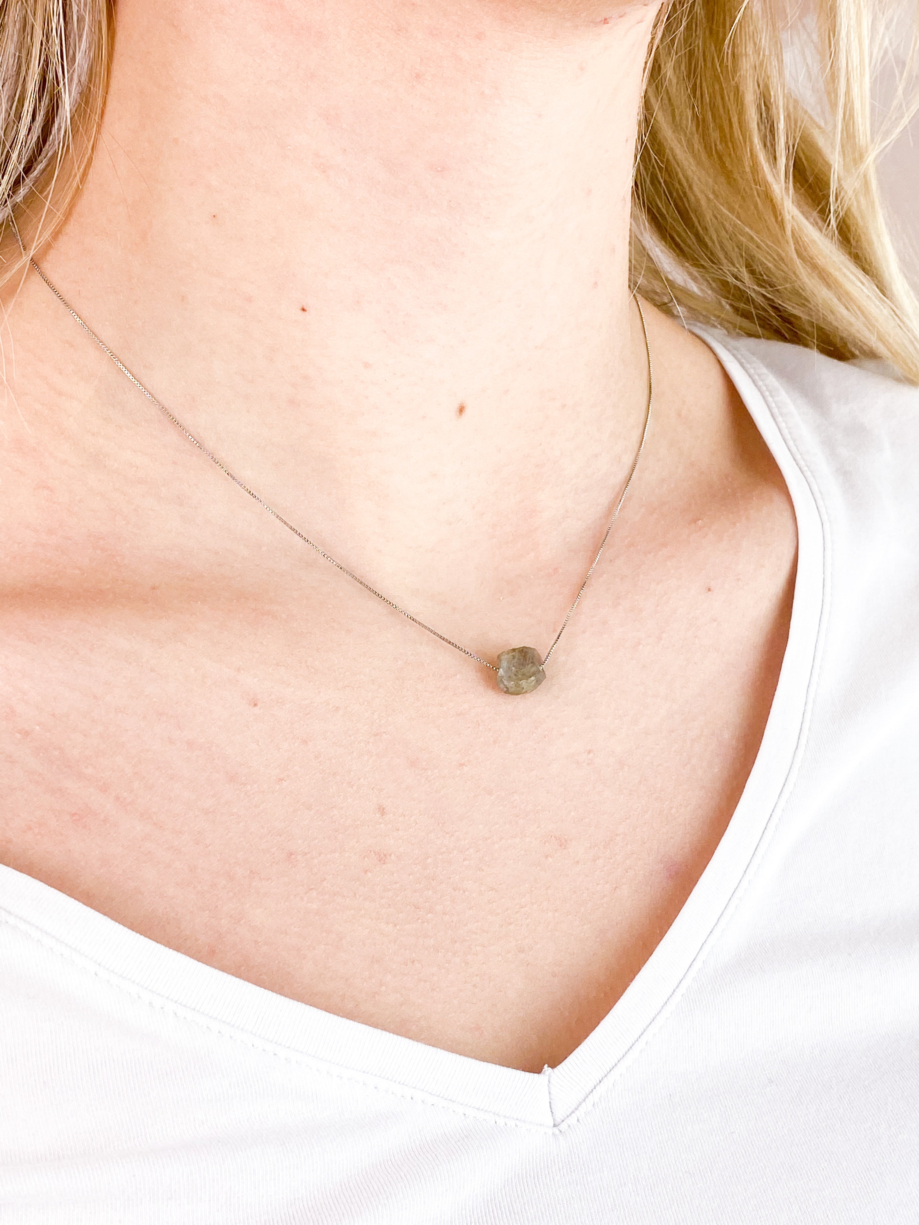 Akvamarin - Petite Heart - Guld
