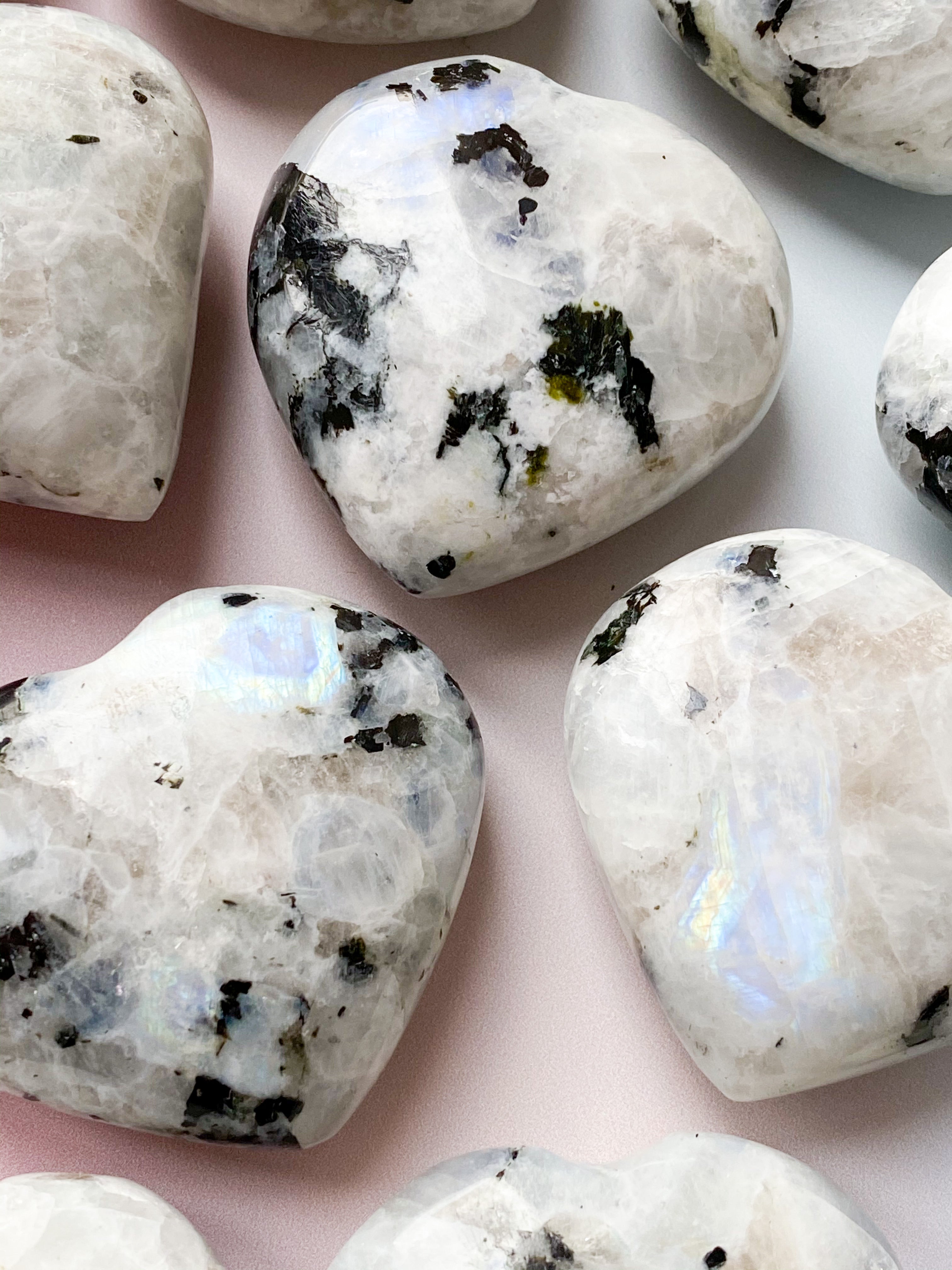 Rainbow Moonstone Heart