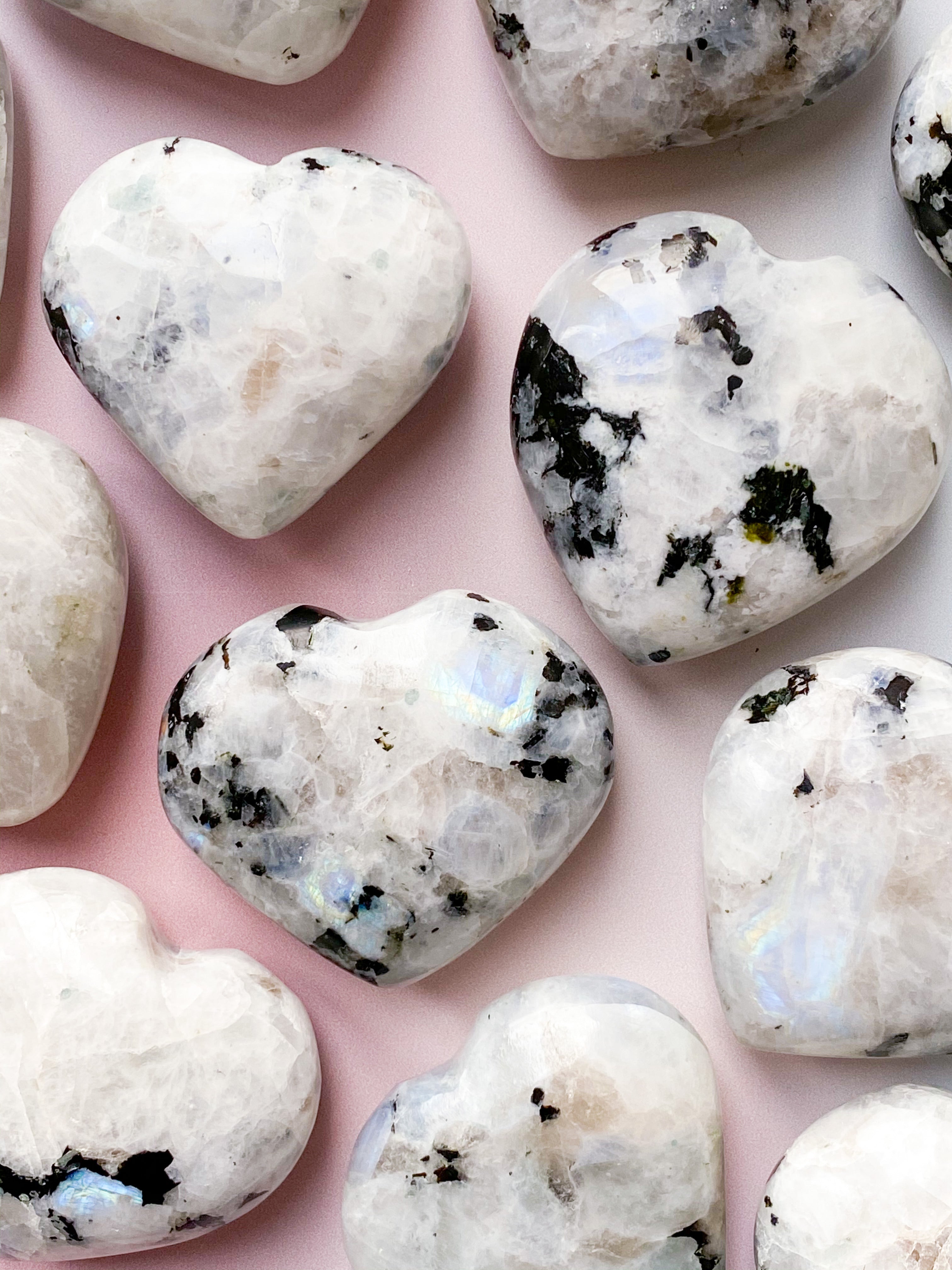 Rainbow Moonstone Heart