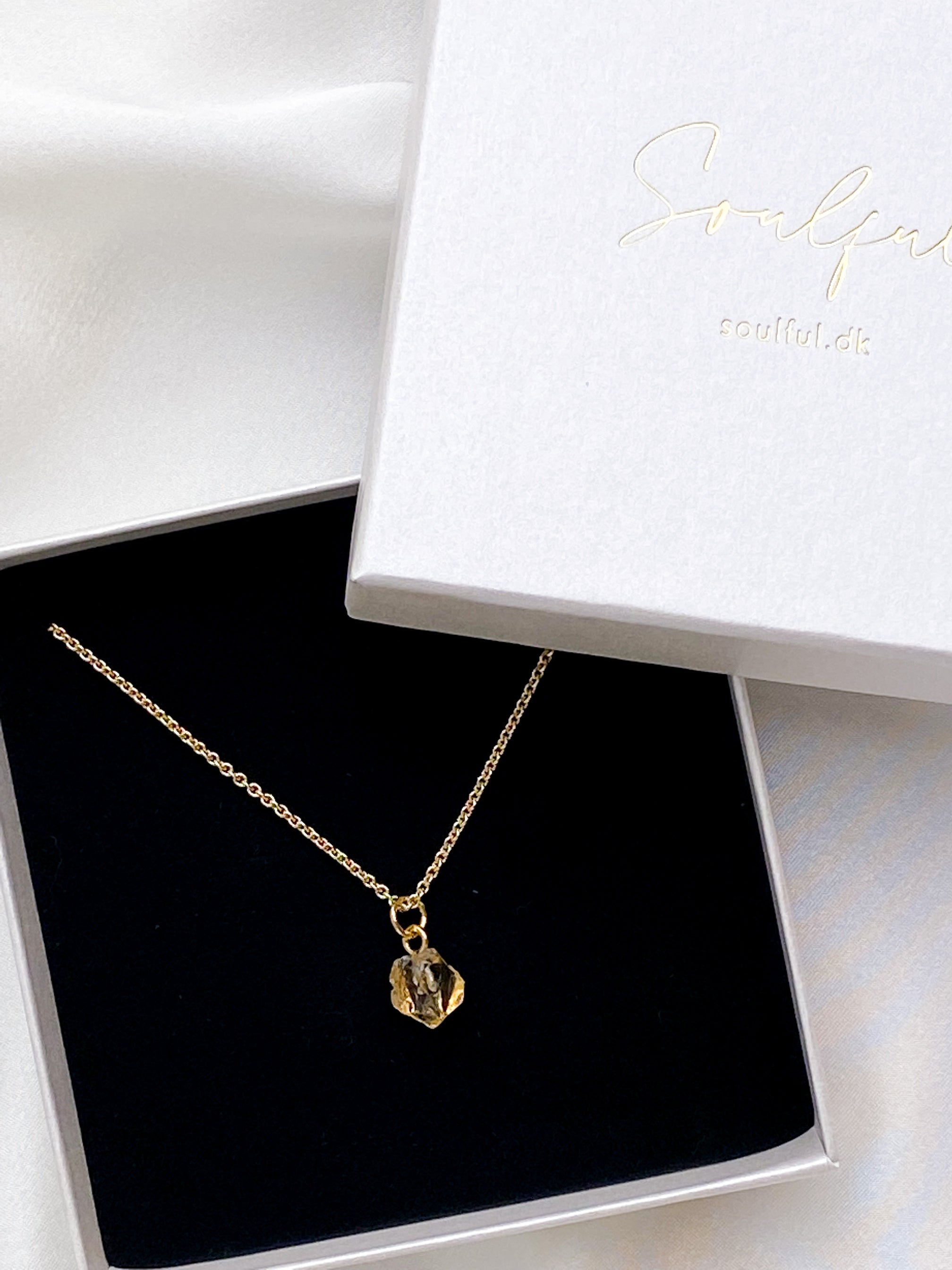 Akvamarin - Petite Heart - Guld