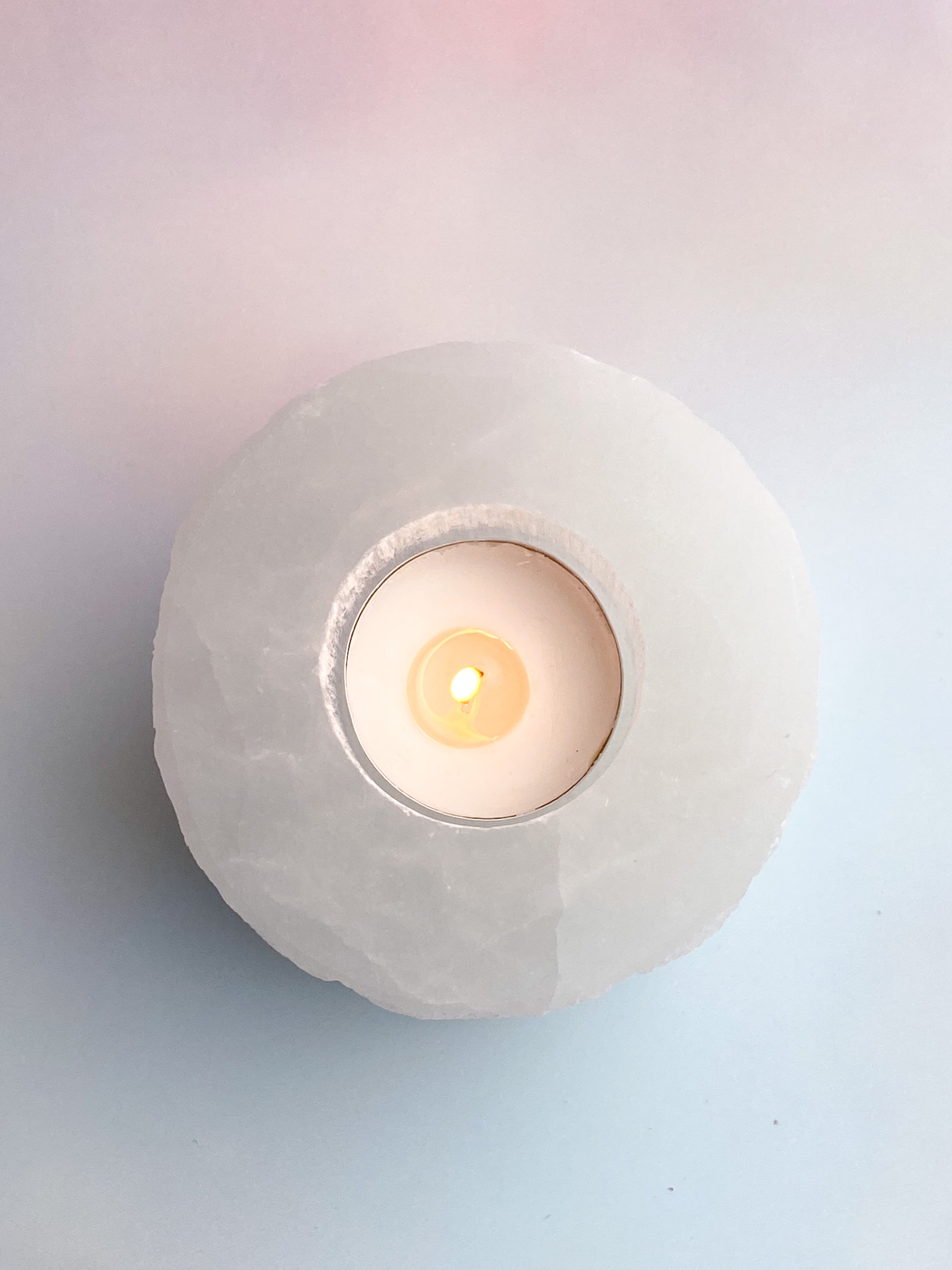 SELENITE FIREFACE HOLDER