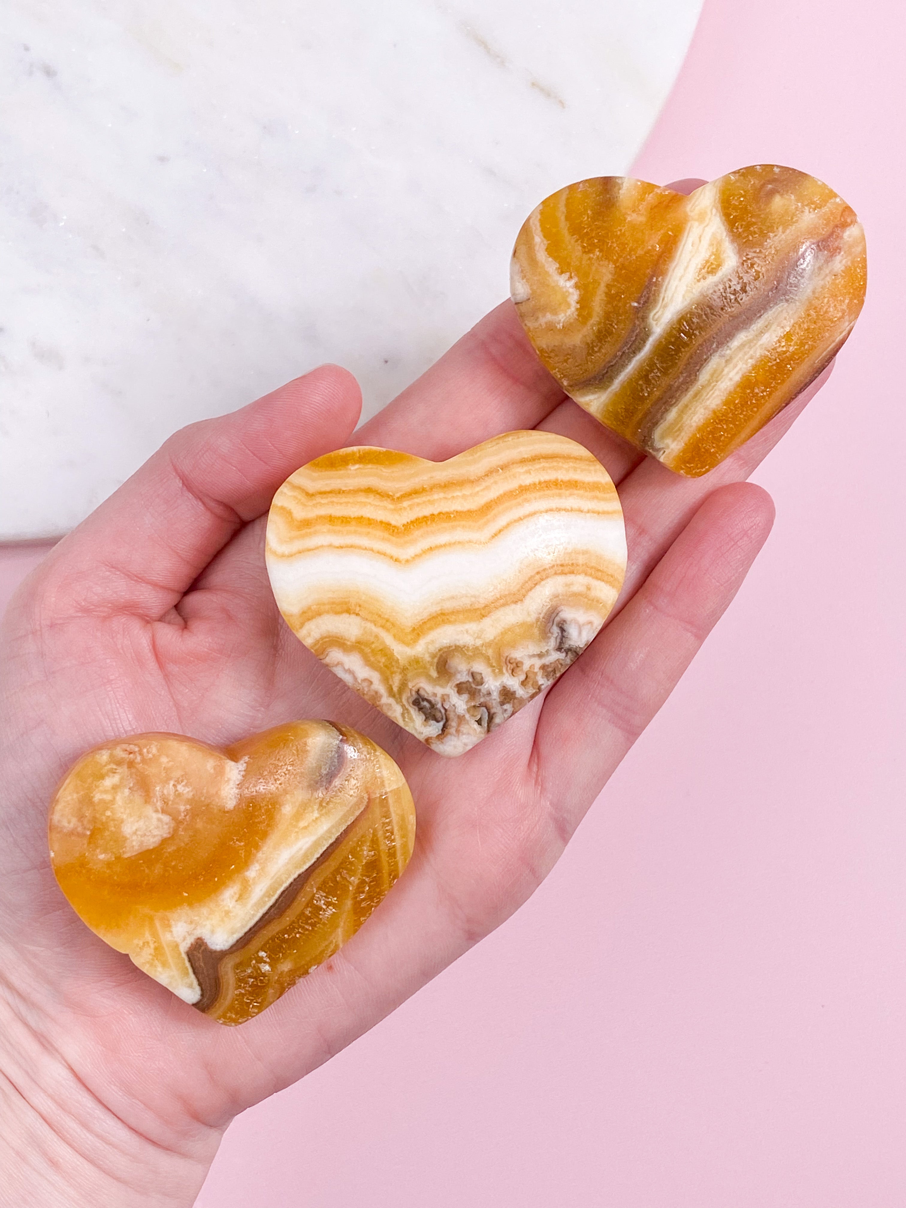 Orange Calcit Heart