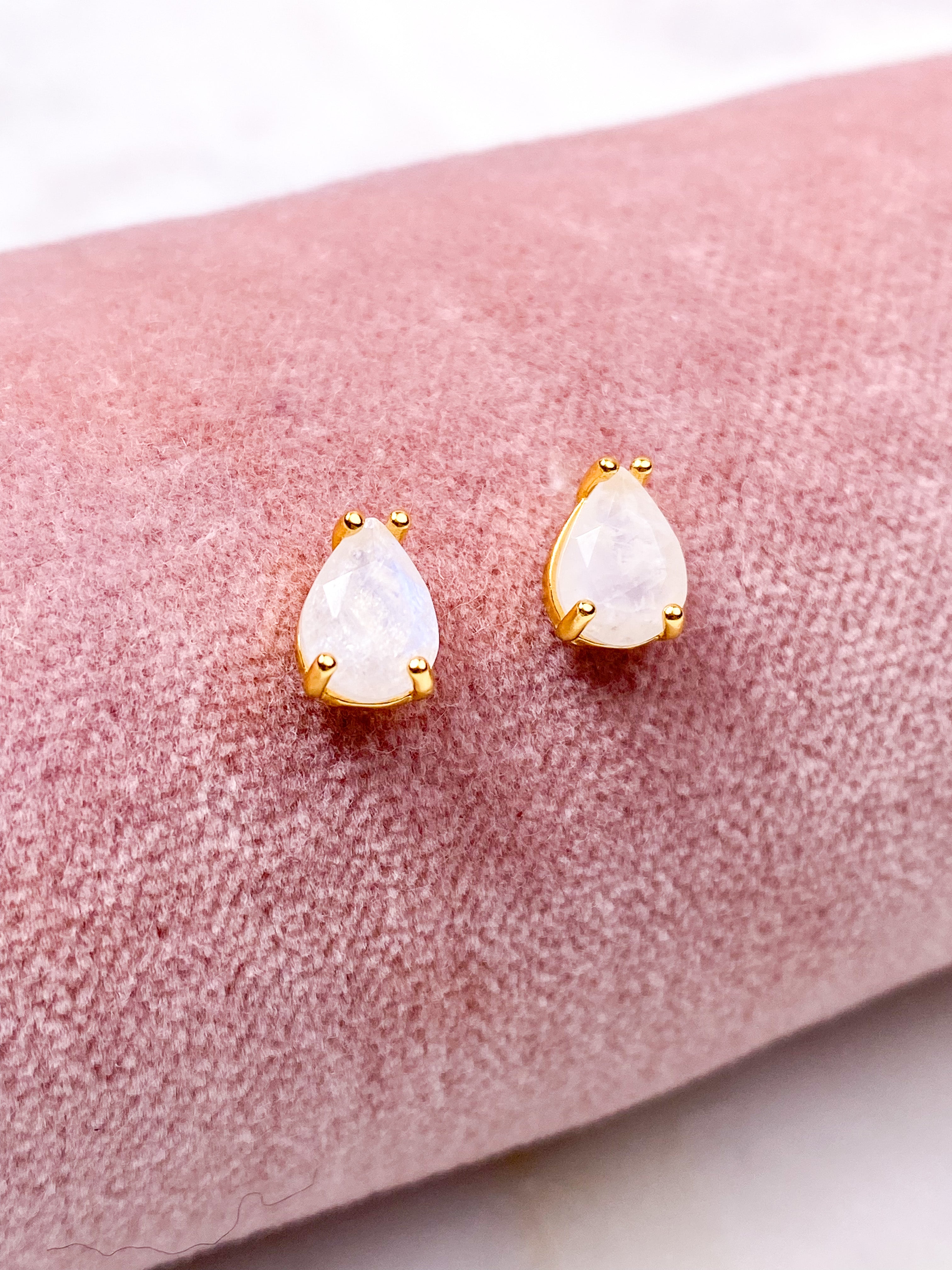 Akvamarin - Petite Heart - Guld