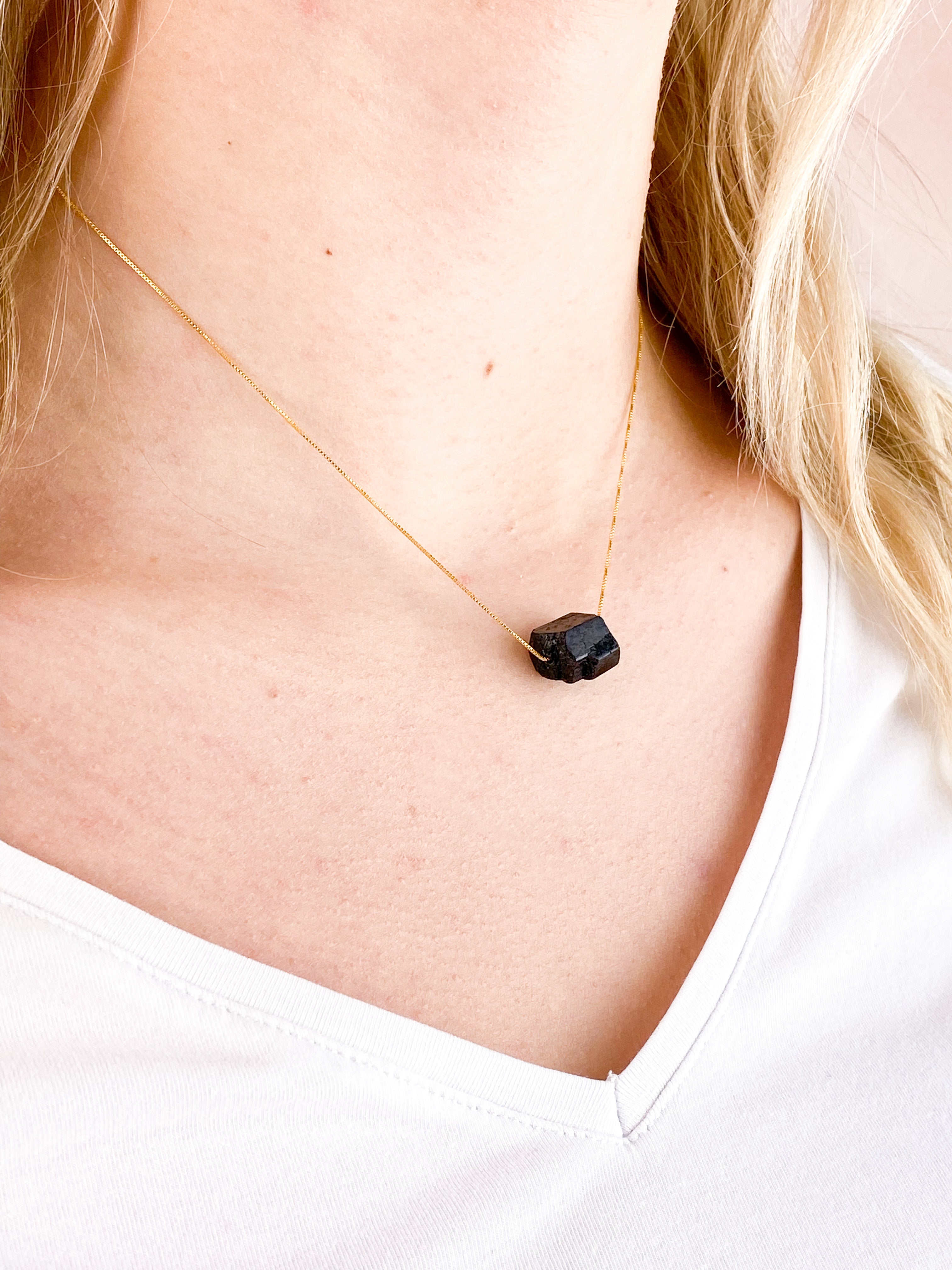 Akvamarin - Petite Heart - Guld