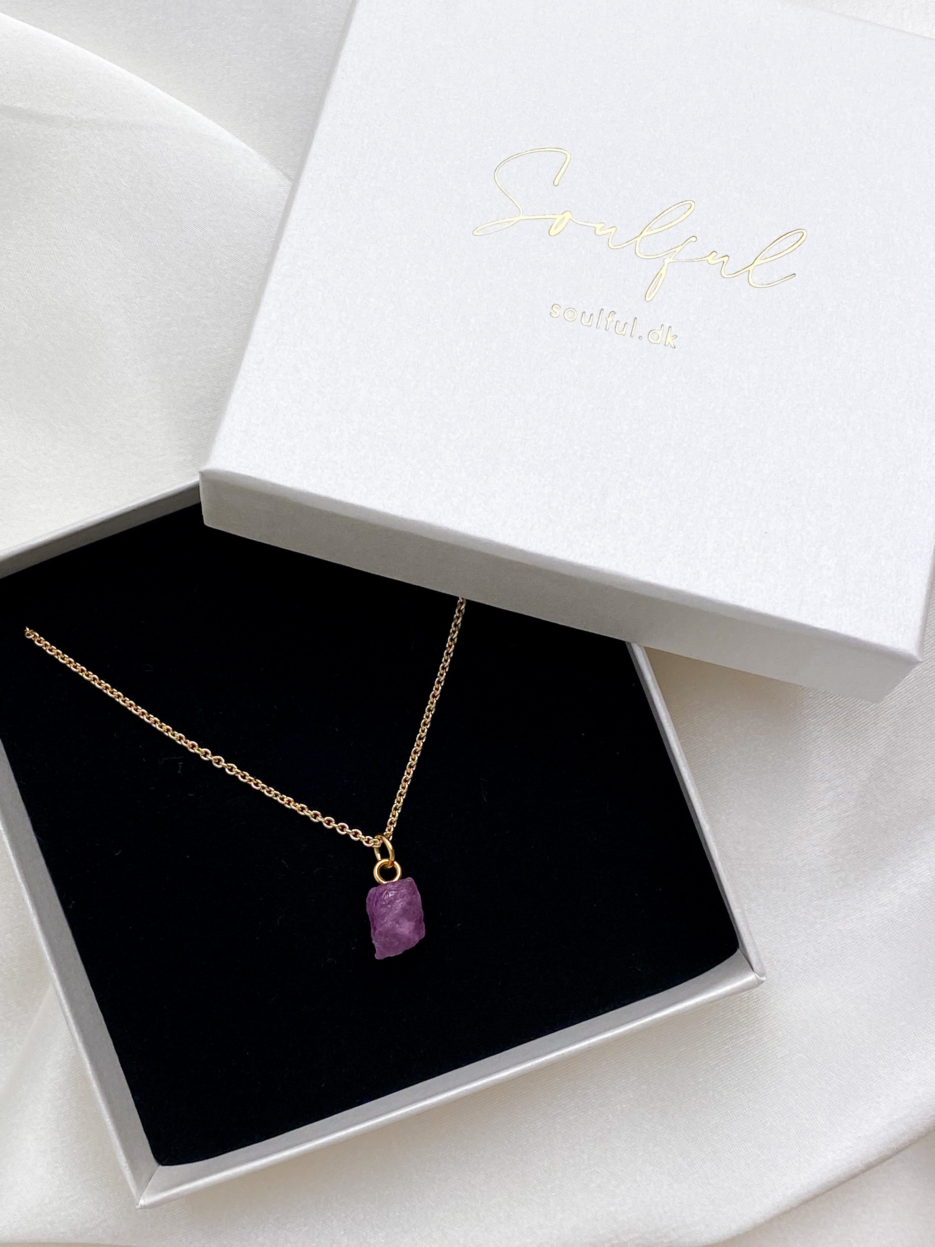 Akvamarin - Petite Heart - Guld