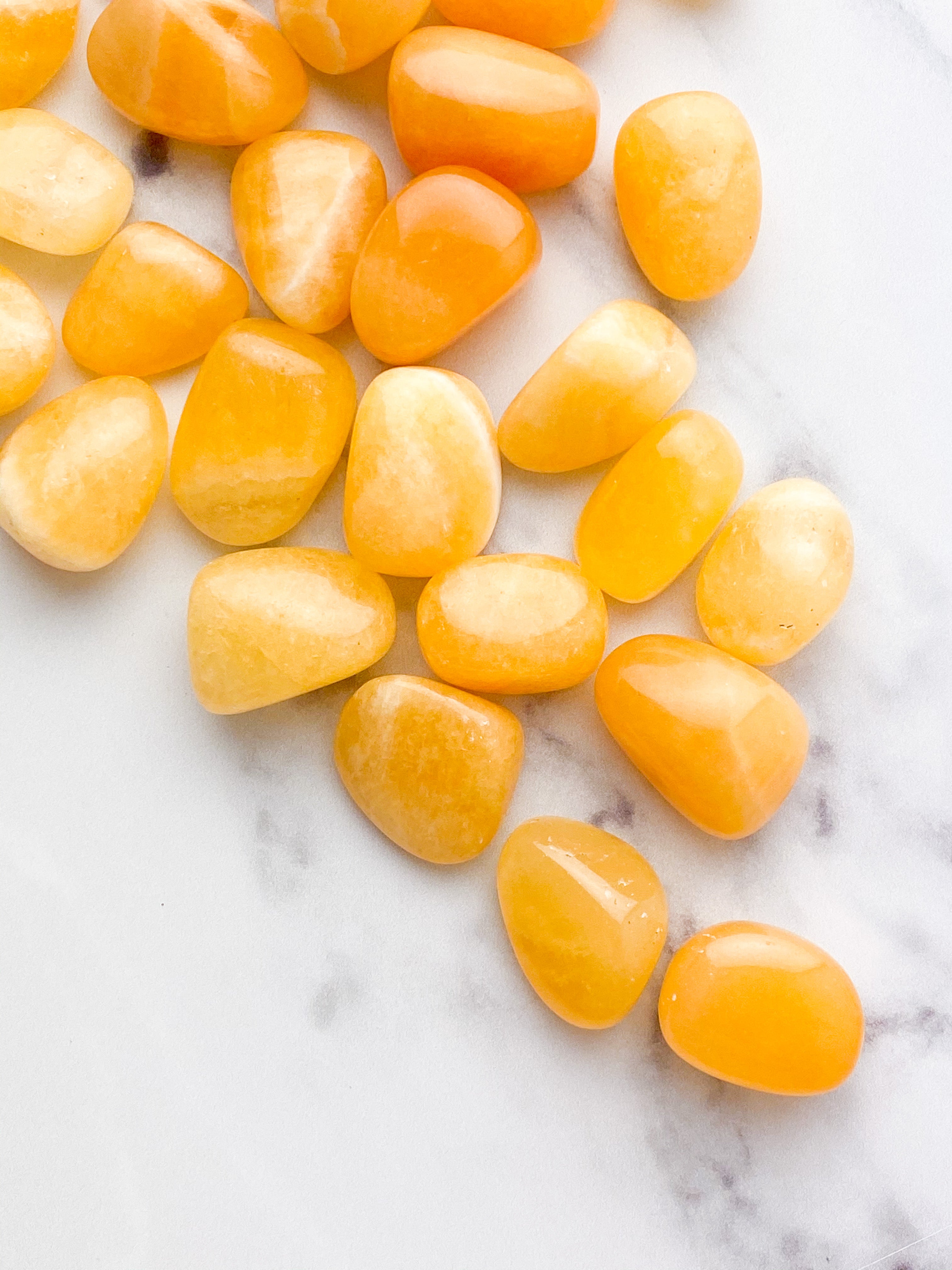 Orange Kalcit Polerad