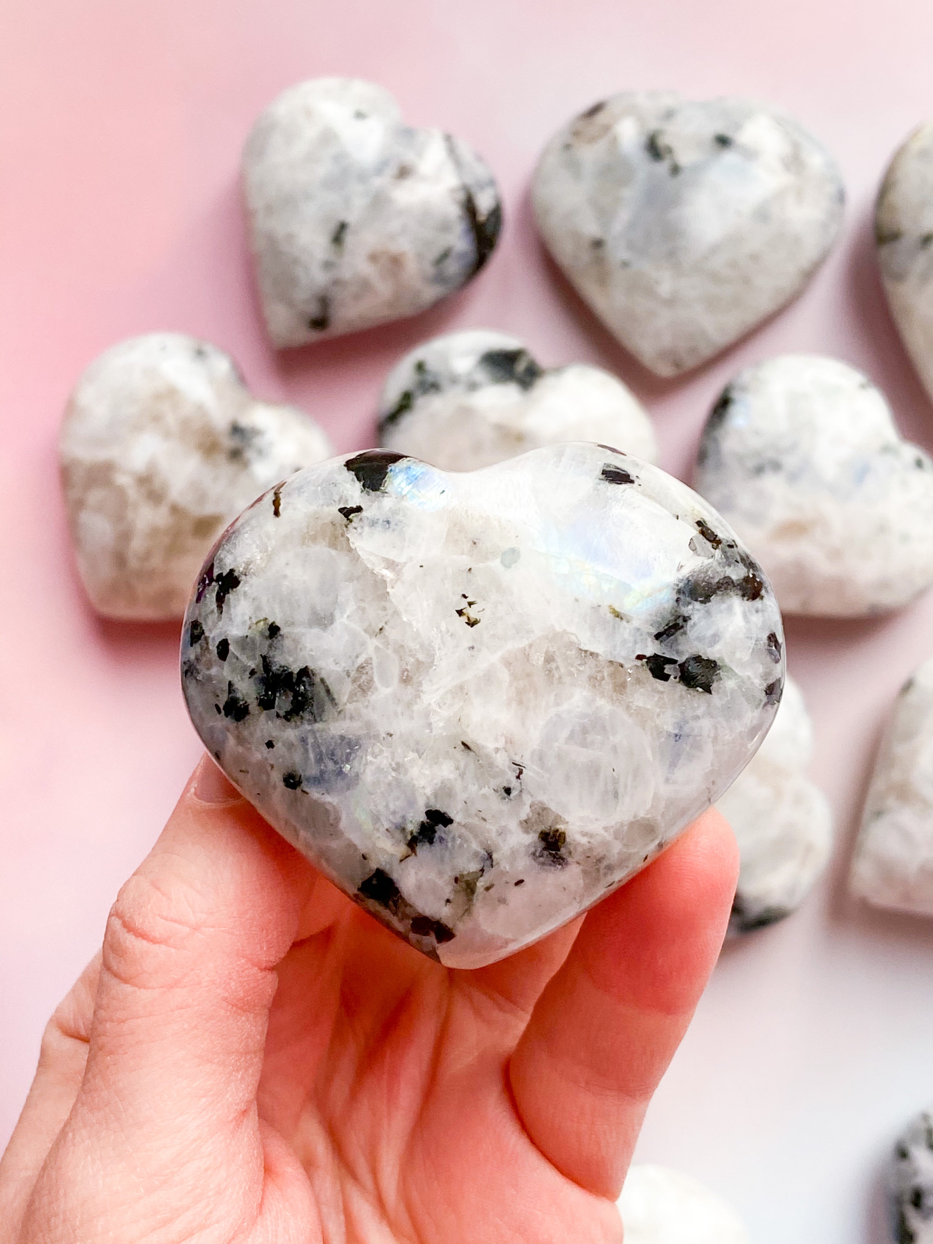 Rainbow Moonstone Heart