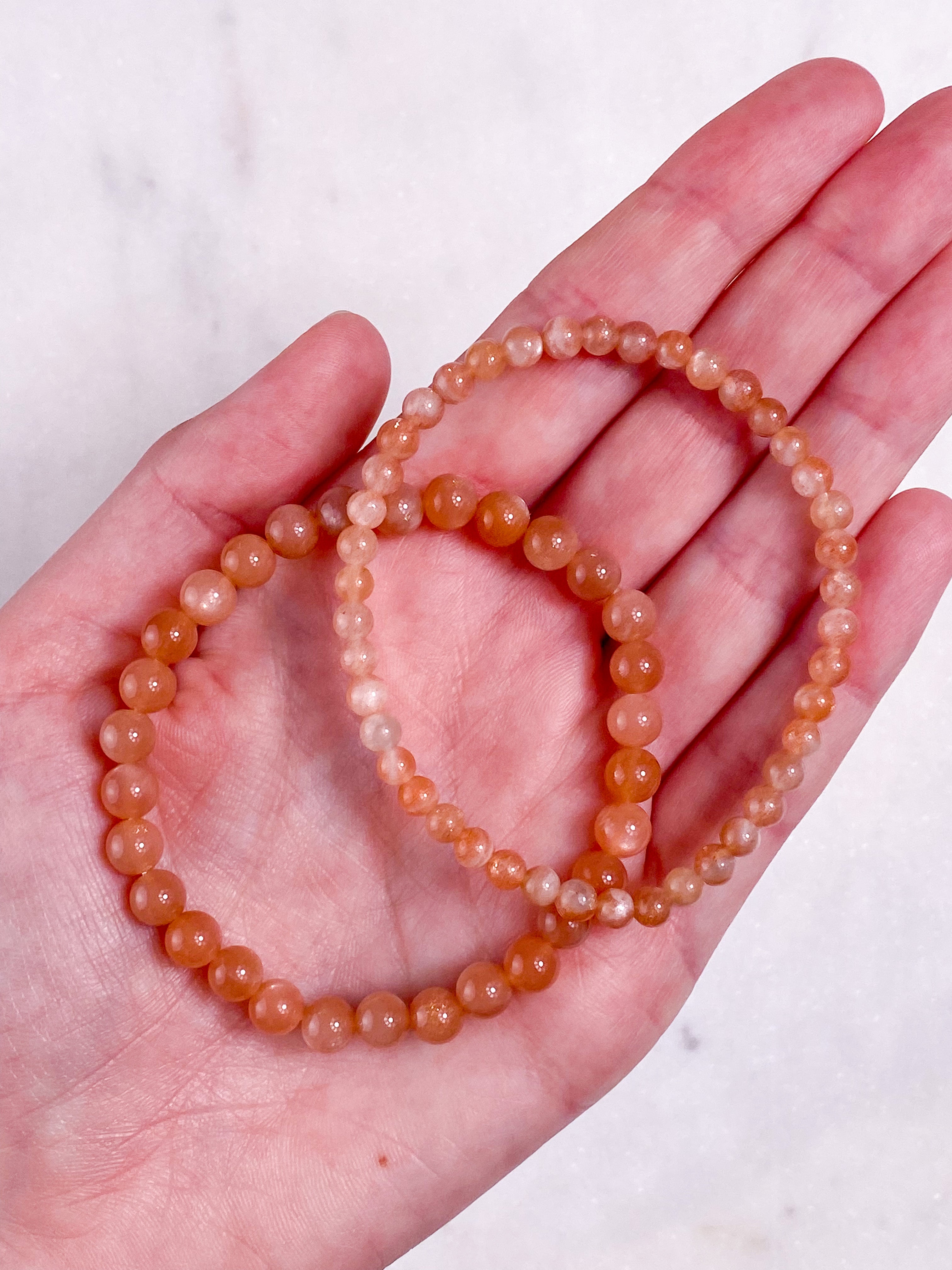 Peach Moonstone armband