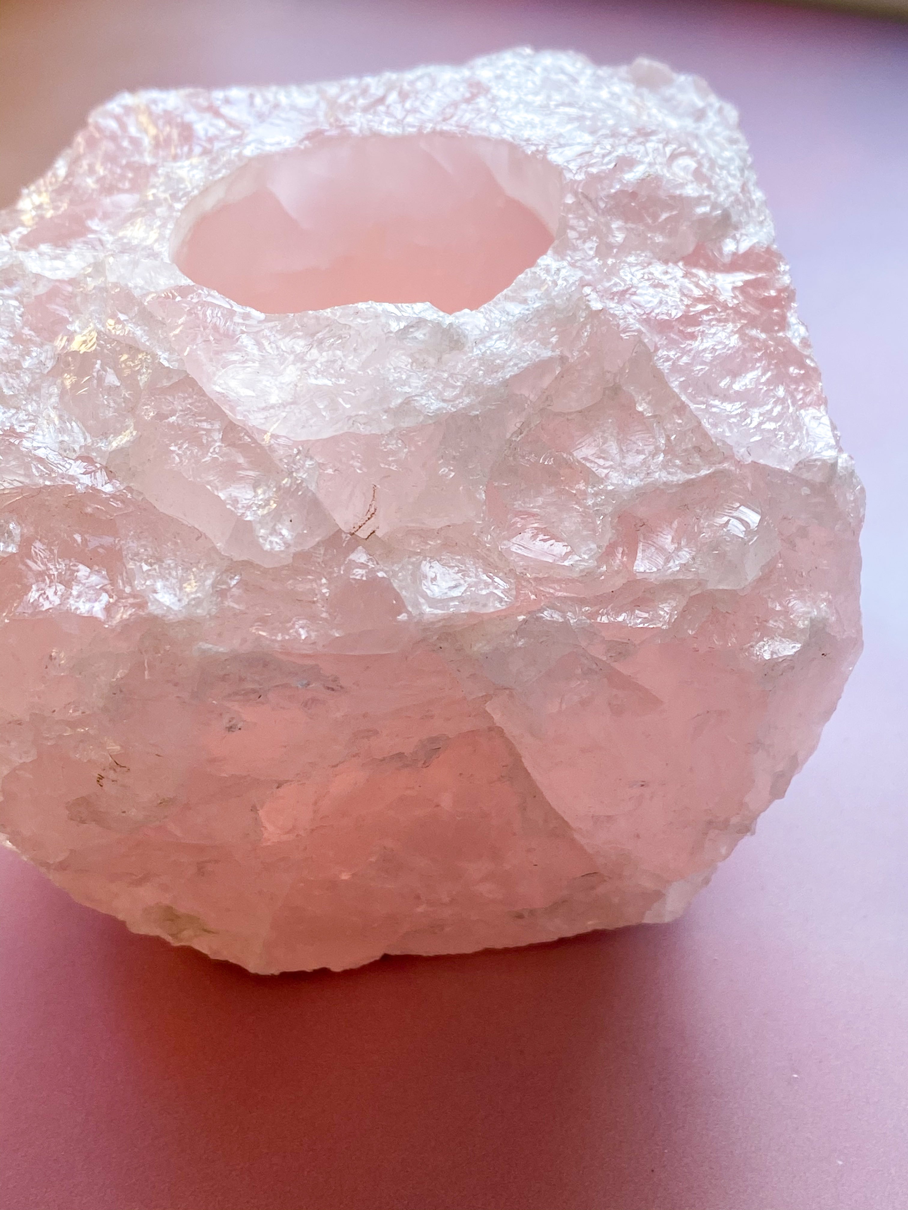 Rosakvarts Fireface Holder