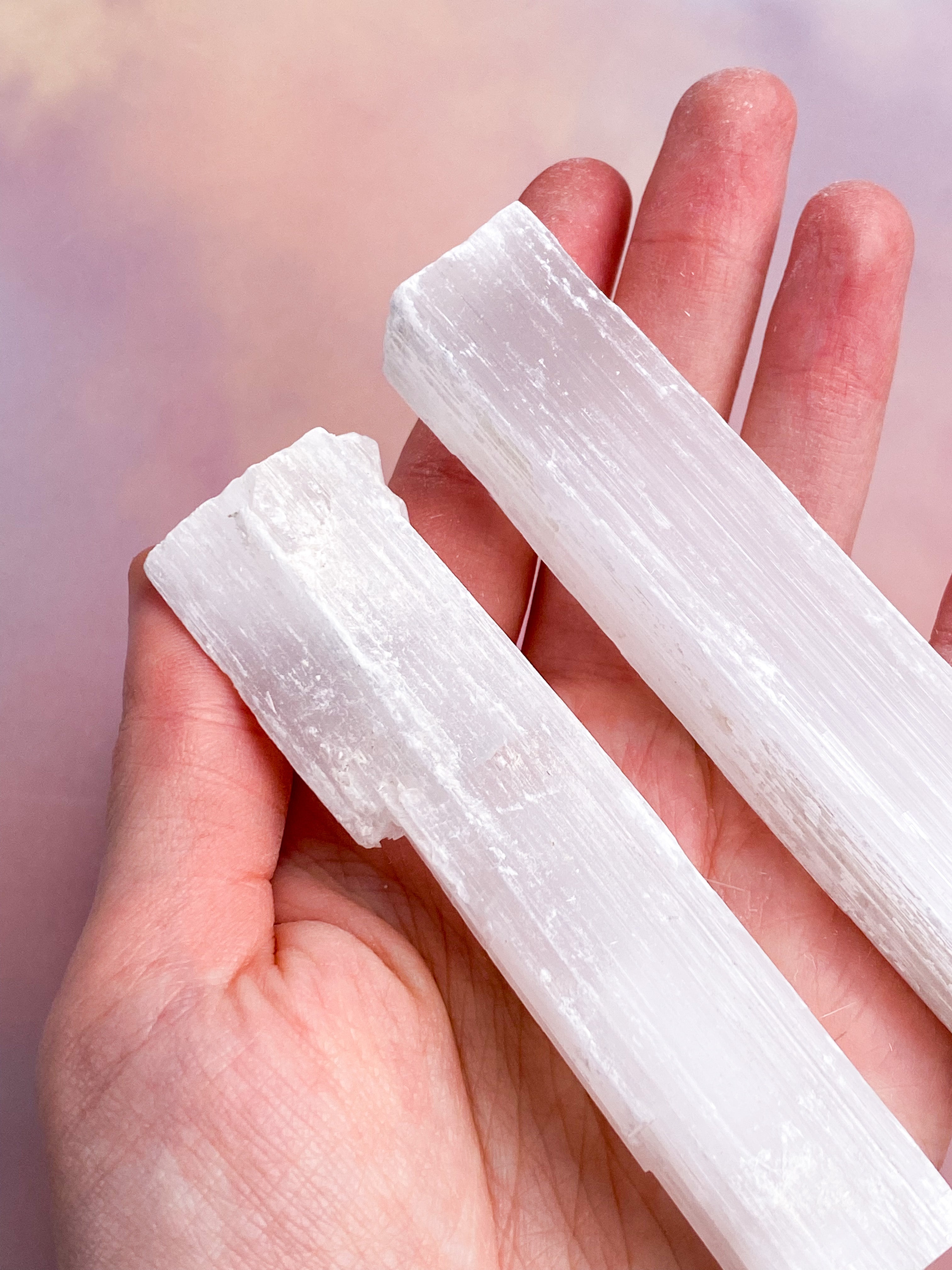 RAW SELENITE ROD - 10 cm