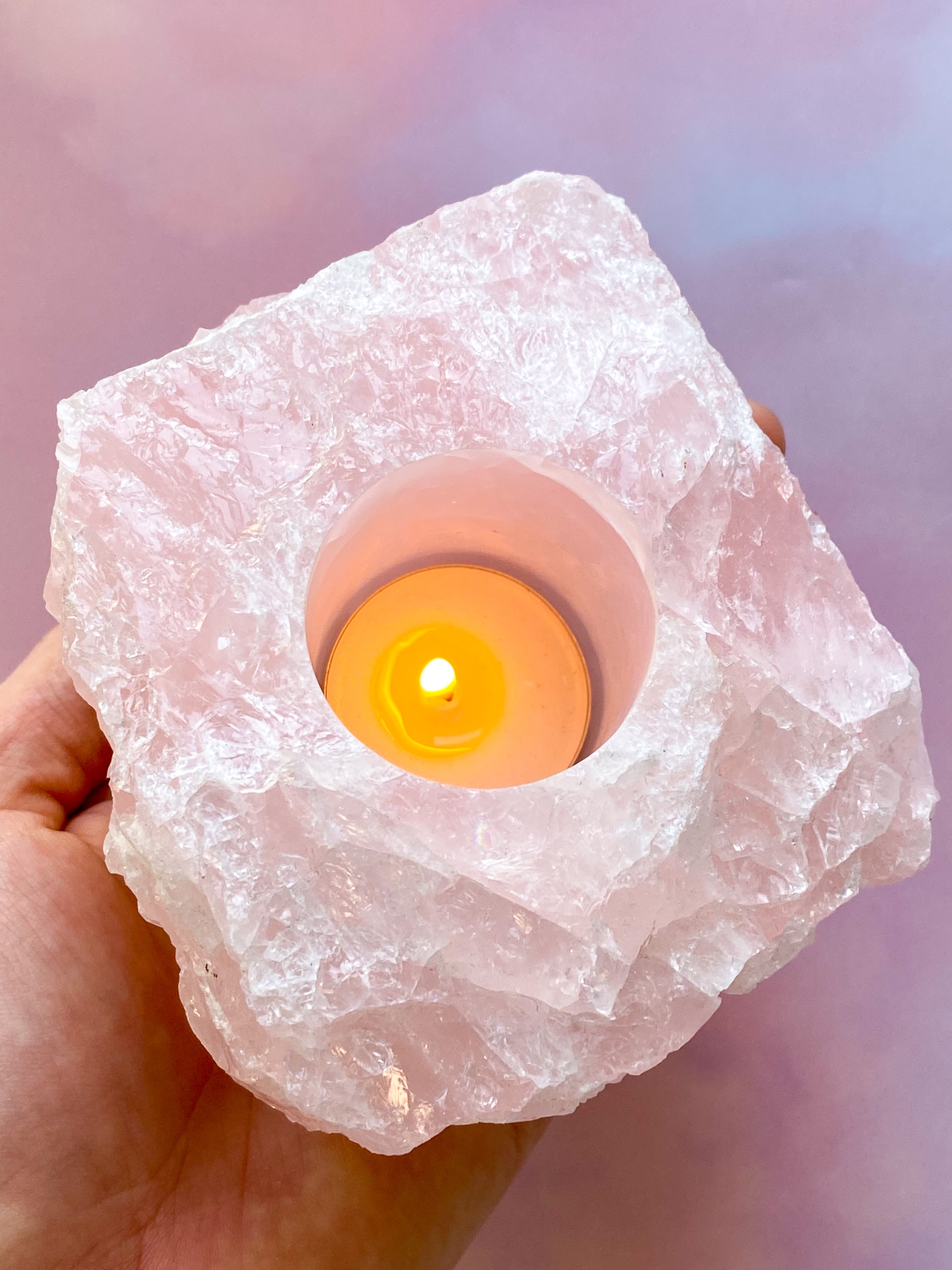 Rosakvarts Fireface Holder
