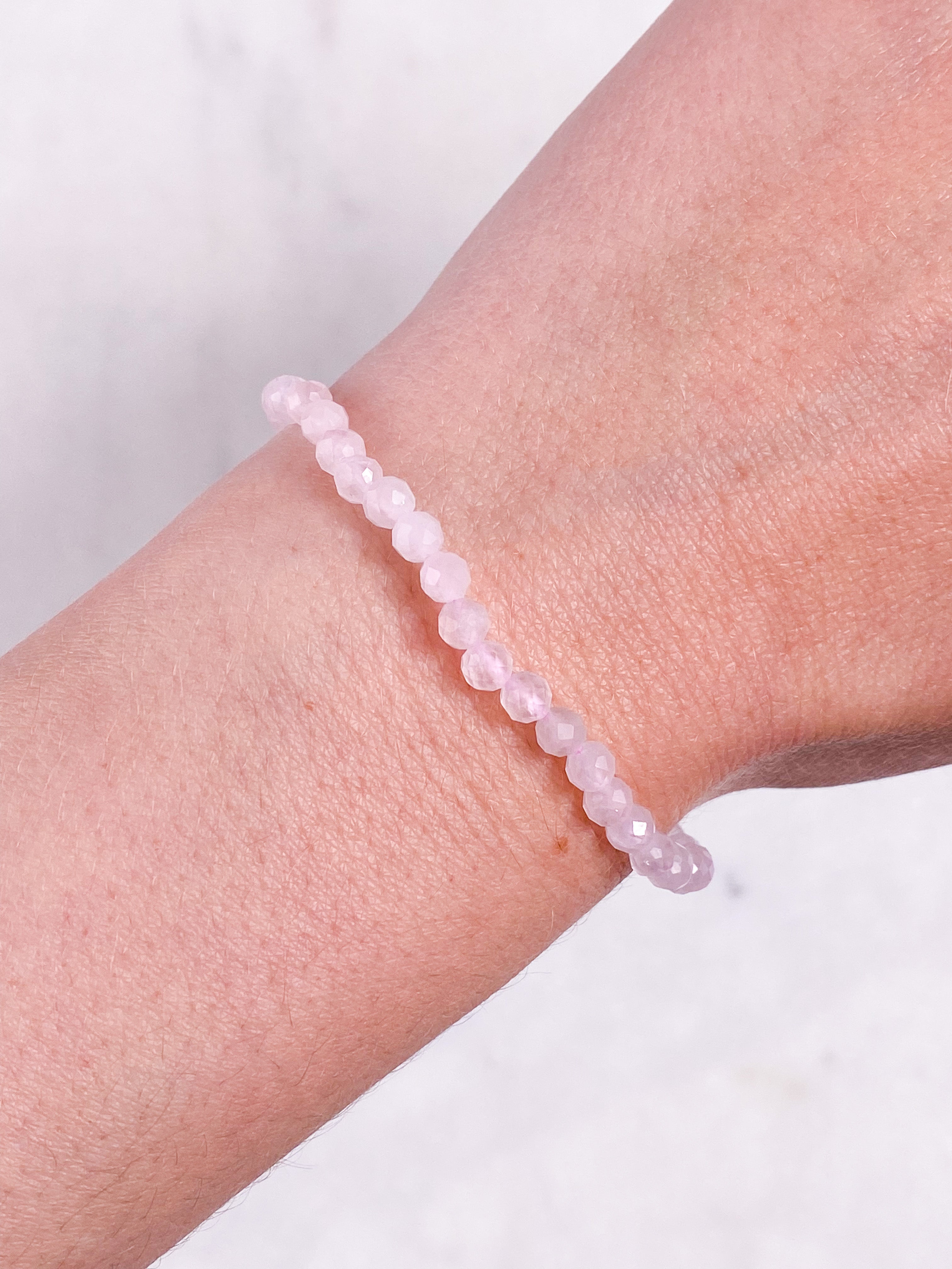 Rosakvarts Armband (Facet)