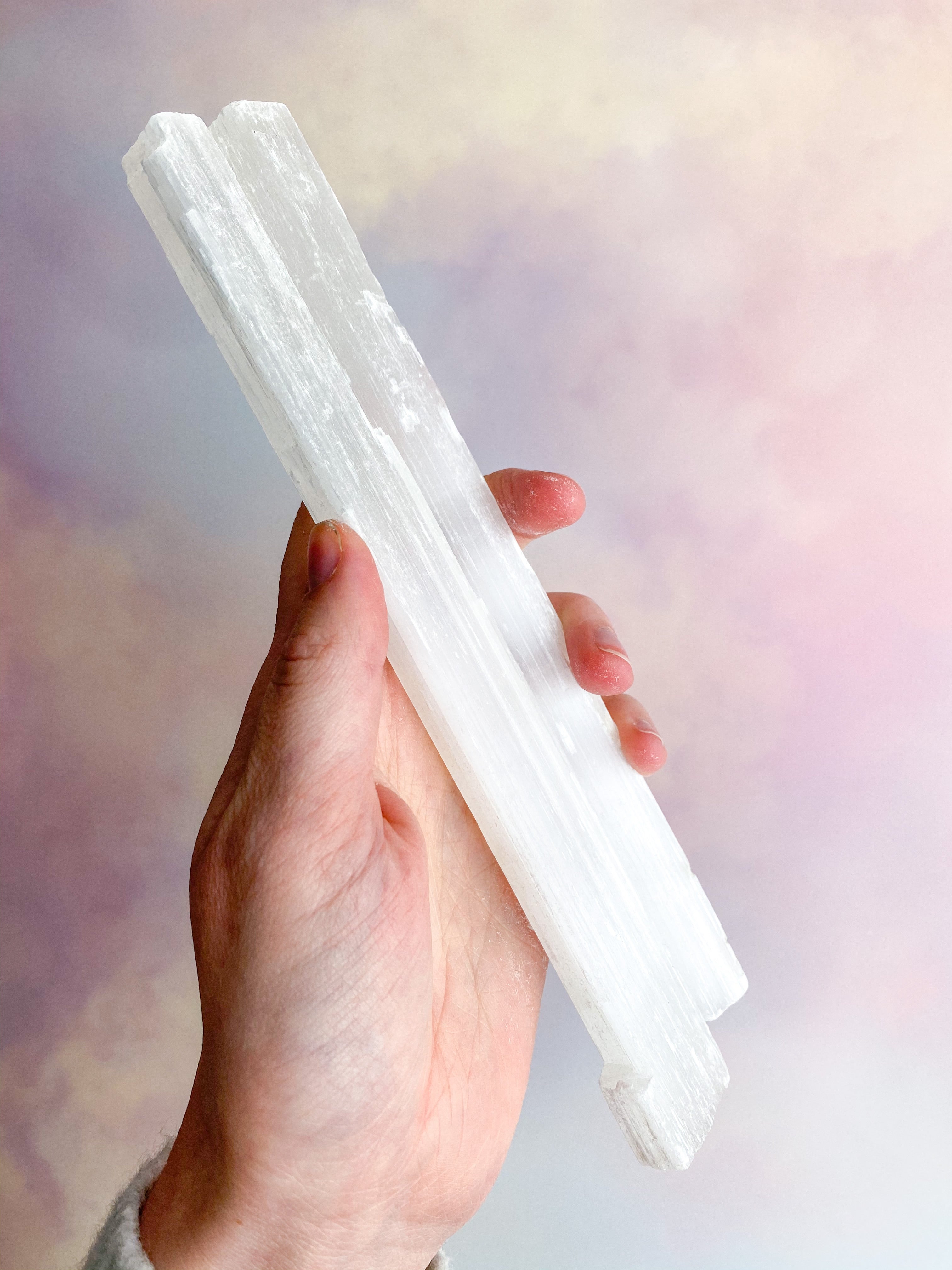 RAW SELENITE ROD - 20 cm