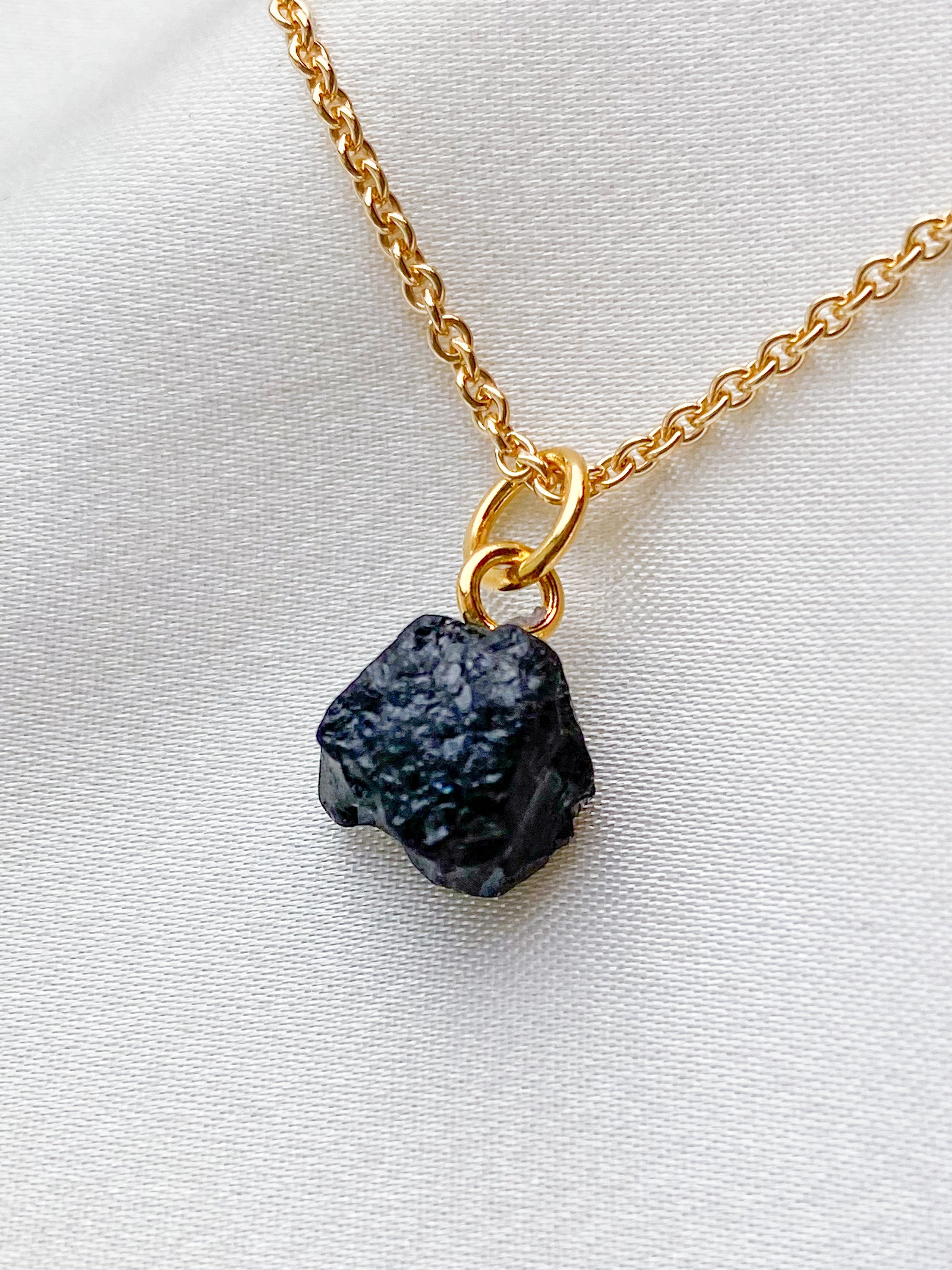 Akvamarin - Petite Heart - Guld