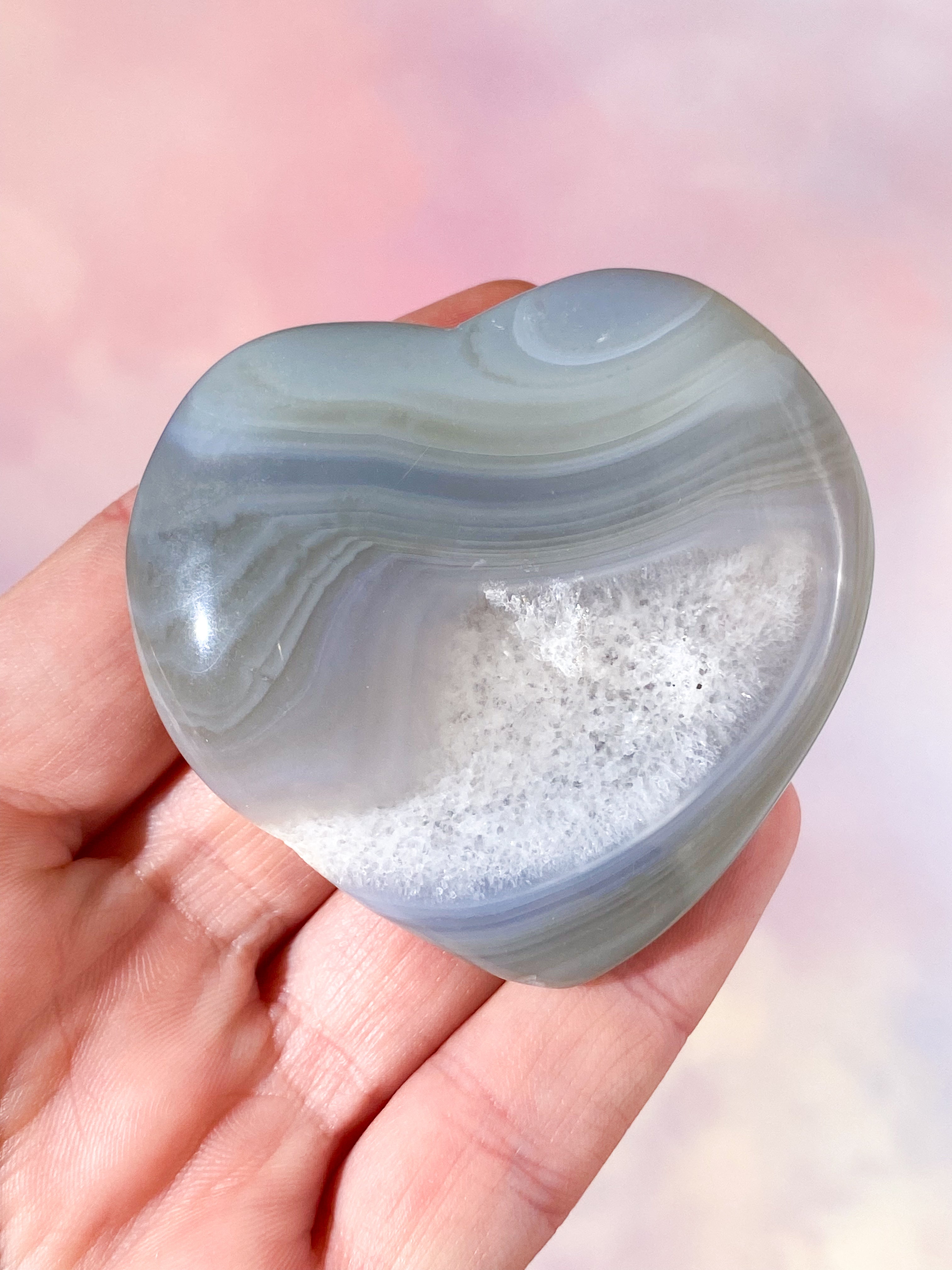 Druzy Agat Hjerte (Nr. 1)