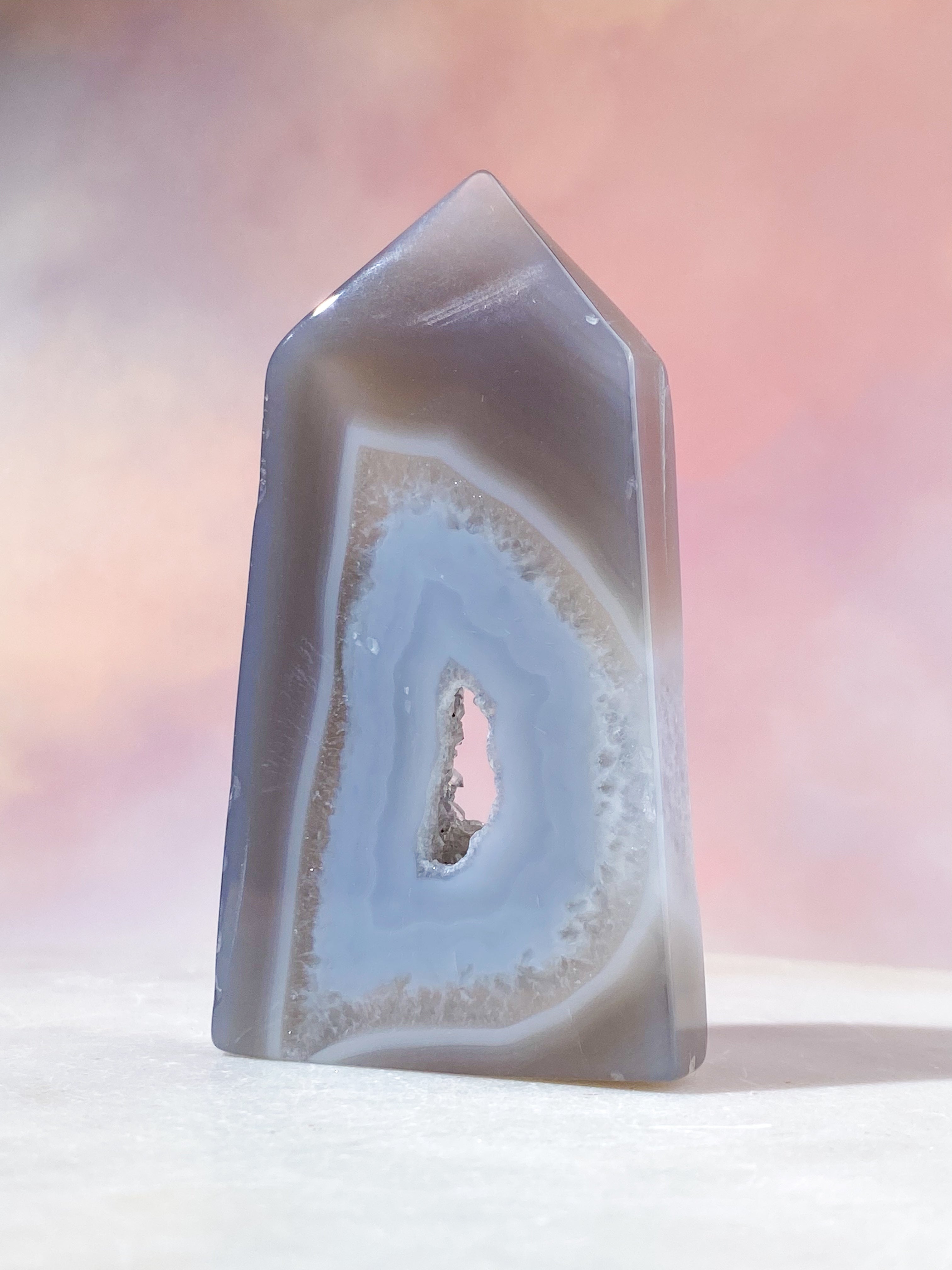 Druzy Agat Polerad Torn (Nr. 6)
